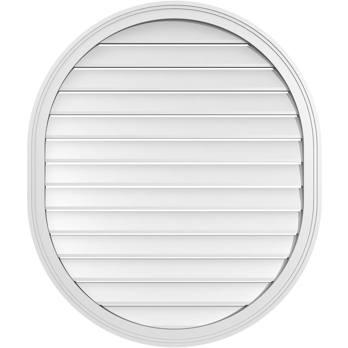 Ekena Millwork GVPVR34X4002SF 34-Inches x 40-Inches Off-white Oval PVC Gable Louver Vent