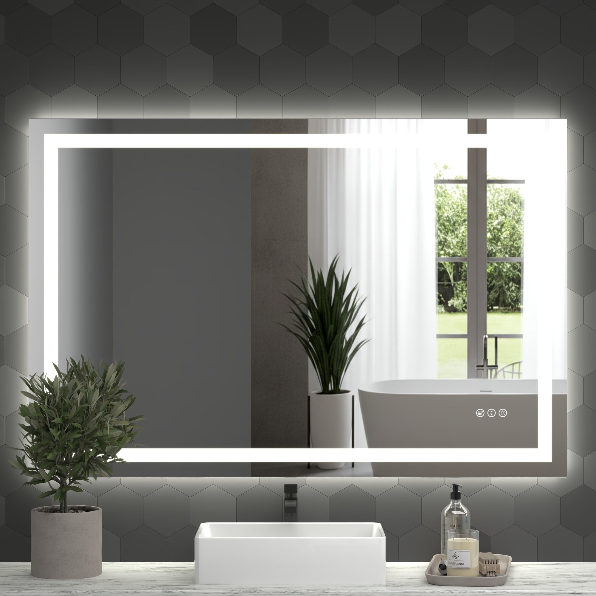 Afoxsos LAF0226M44 Framed-Bath-Mirrors - View #2