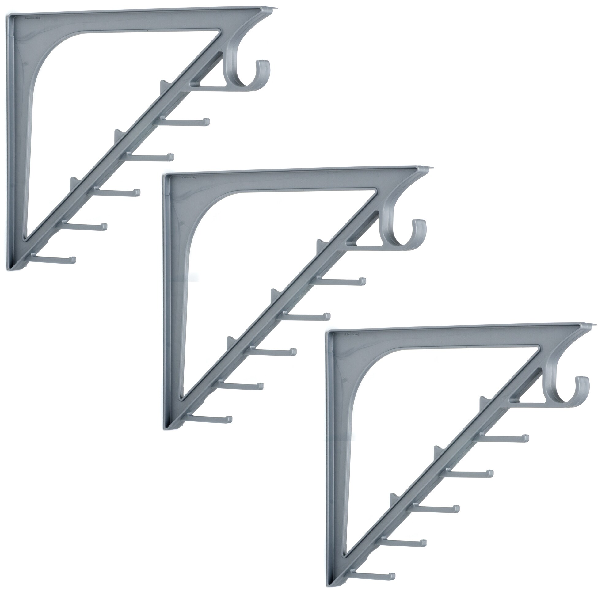 Delta Cycle & Home CB2000-3 3-Pack Gray Wood Closet Bracket