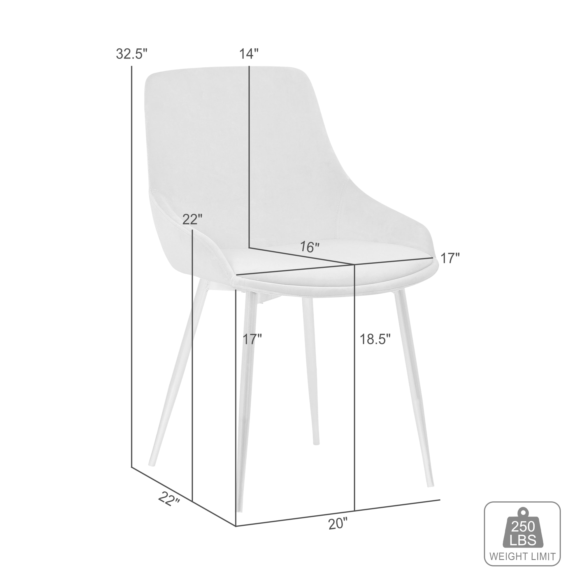 Armen Living LCHESIGLDPNK Dining-Chairs - View #11