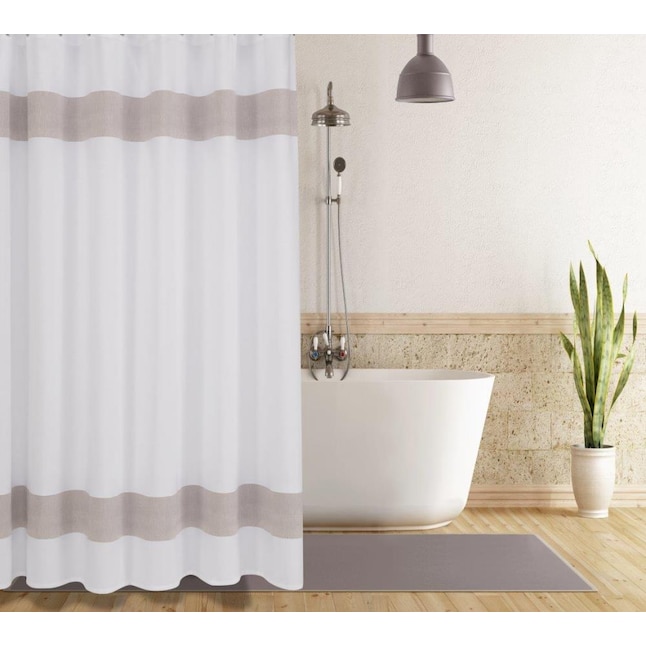Cotton Beige Solid Shower Curtain, Does Cotton Shower Curtains Need Liners