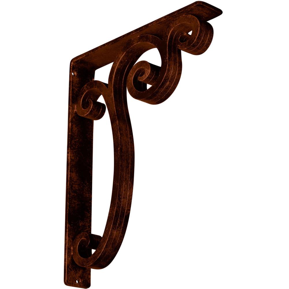 Ekena Millwork BKTM02X12X15TAVACO Avery 12-in x 2-in x 15-in Antique copper Wrought iron Mounting bracket