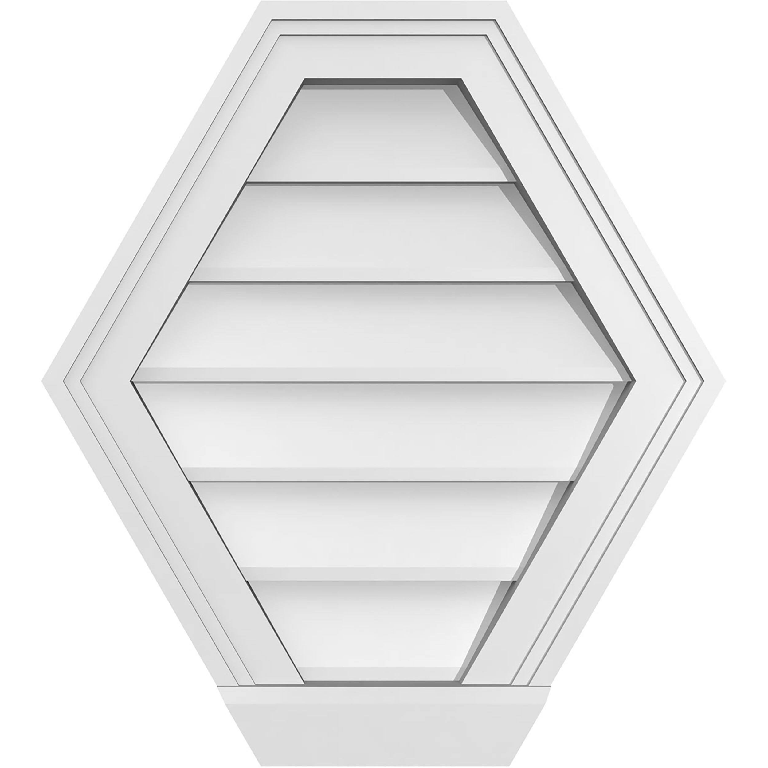 Ekena Millwork GVPHP18X2003SN 18-Inches x 20-Inches Off-white Peaked PVC Gable Louver Vent