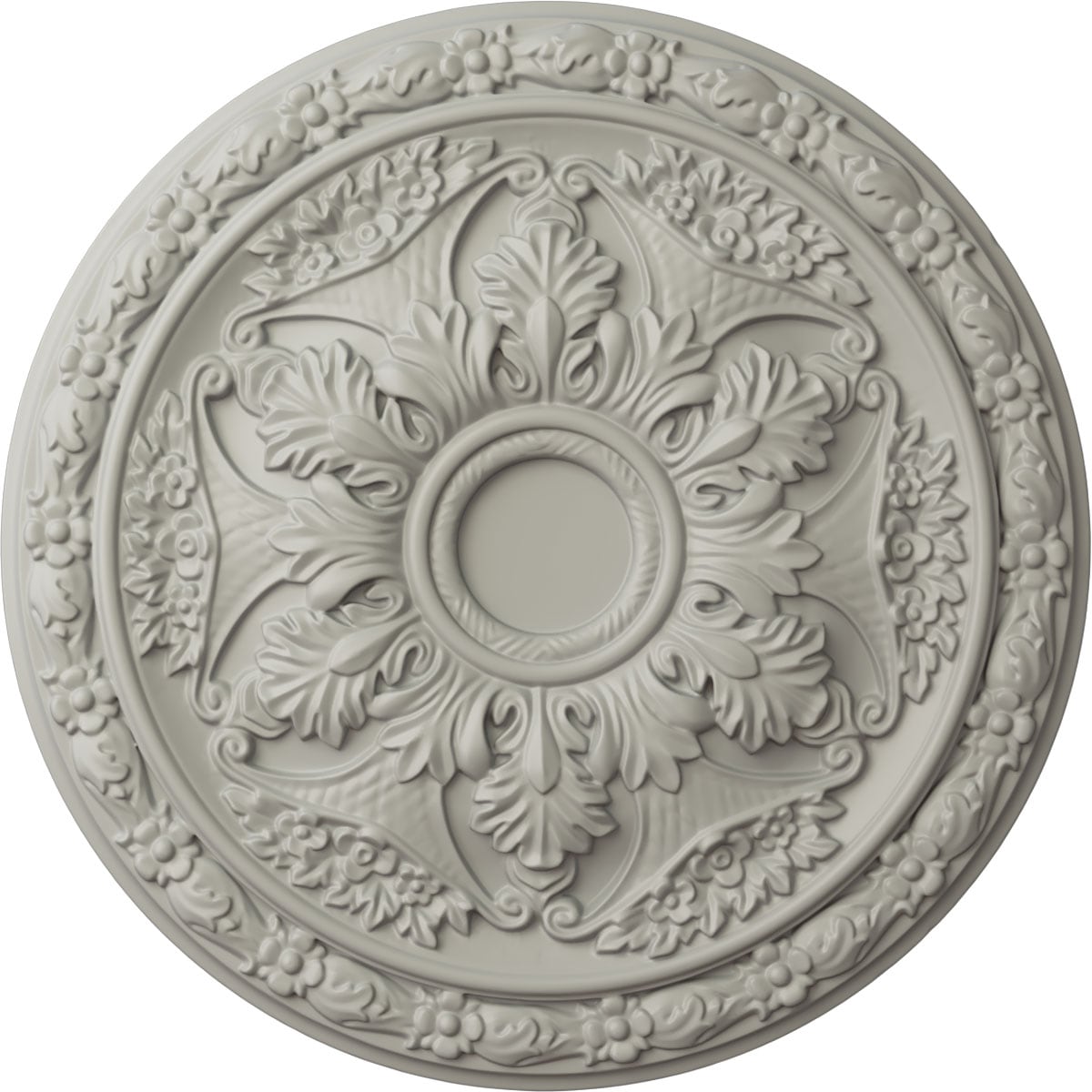 Ekena Millwork CM20BLPCF Baile 20-in W x 20-in L Painted Pot Of Cream Polyurethane Whole Ceiling Medallion
