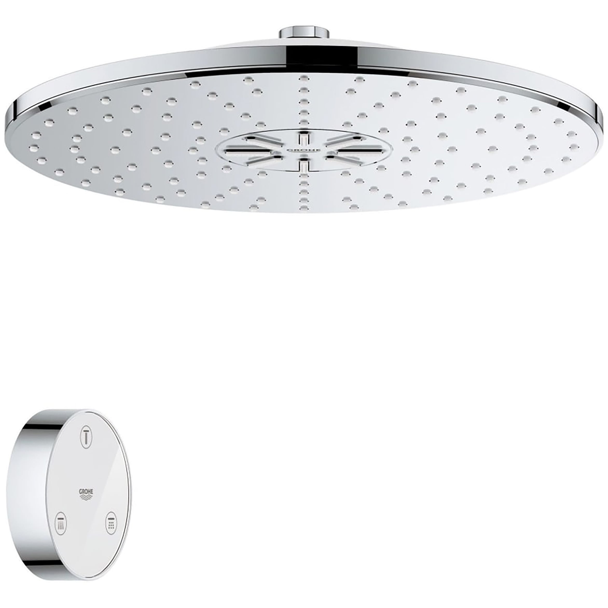 GROHE 26644000 2.0 -Spray Starlight Chrome 12.1875-in Round Fixed Rain Shower Head 1.75 GPM