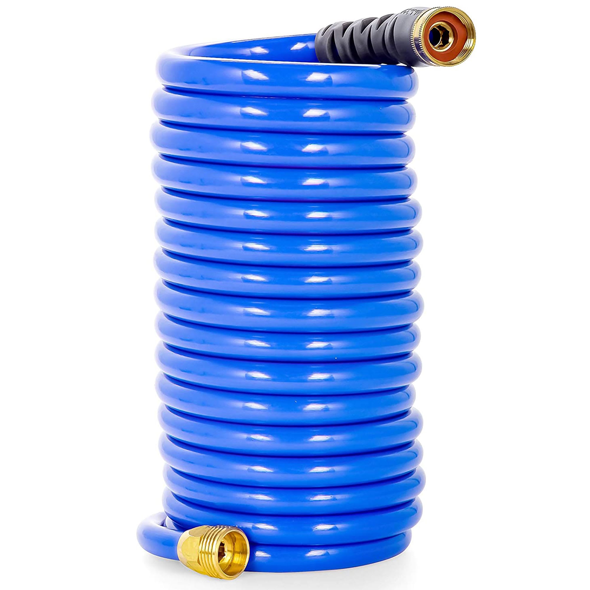 CAMCO 320172 20 Foot Marine and Gardening Self Coiling Water Hose with Brass Fittings
