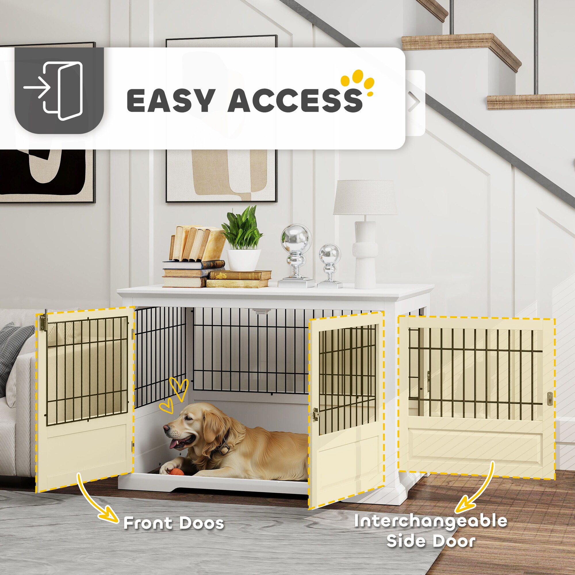 PawHut D02-203V00WT Pet-Crates-Carriers - View #8