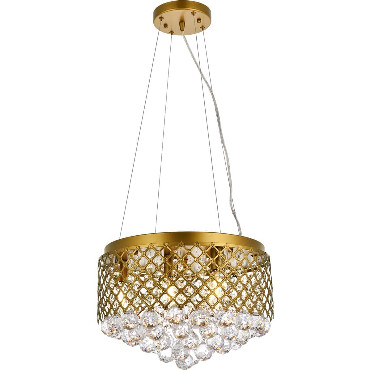Elegant Lighting Living District LD520D16BR Tully 6 Light 16 inch Brass Pendant Ceiling Light