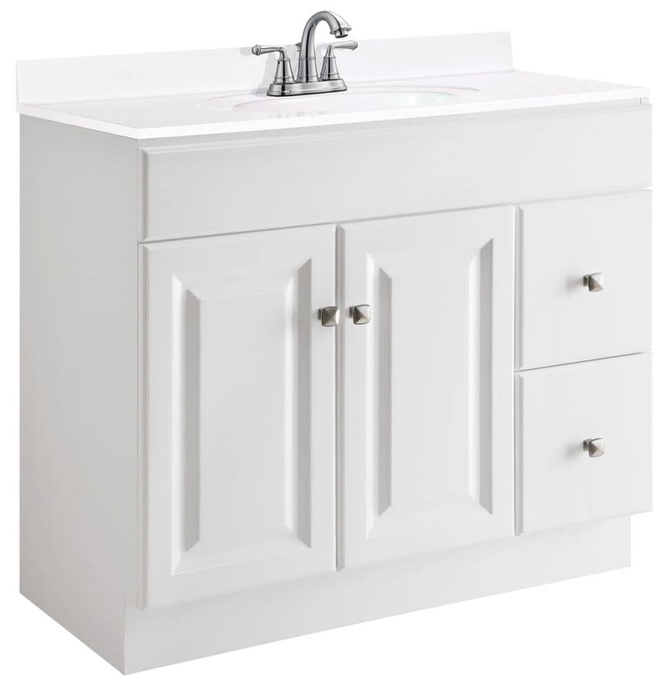 New 36" White Shaker Single Sink Bathroom Vanity Base Cabinet 36" W x 21" D 