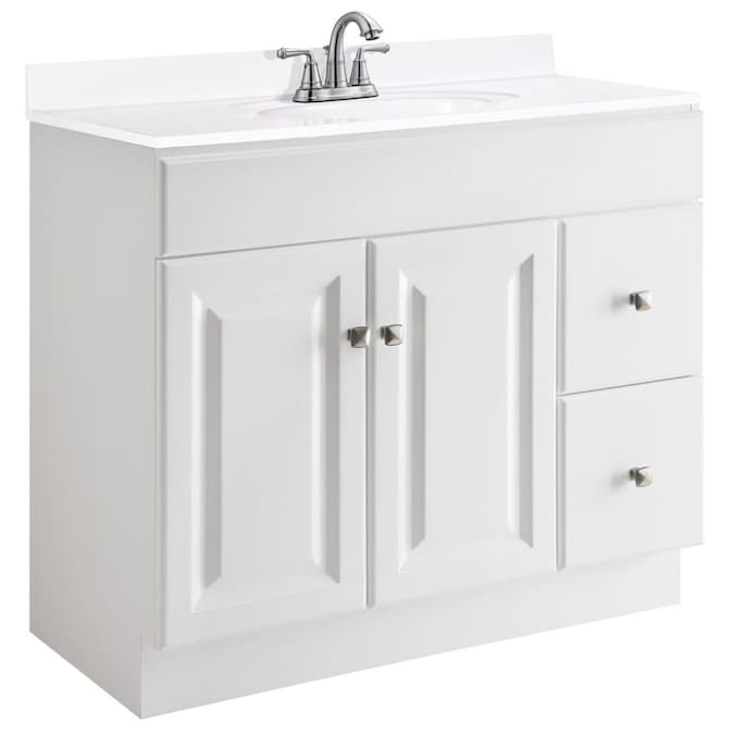 White Bathroom Vanity Cabinet, Design House Wyndham 36 In White Bathroom Vanity Cabinet