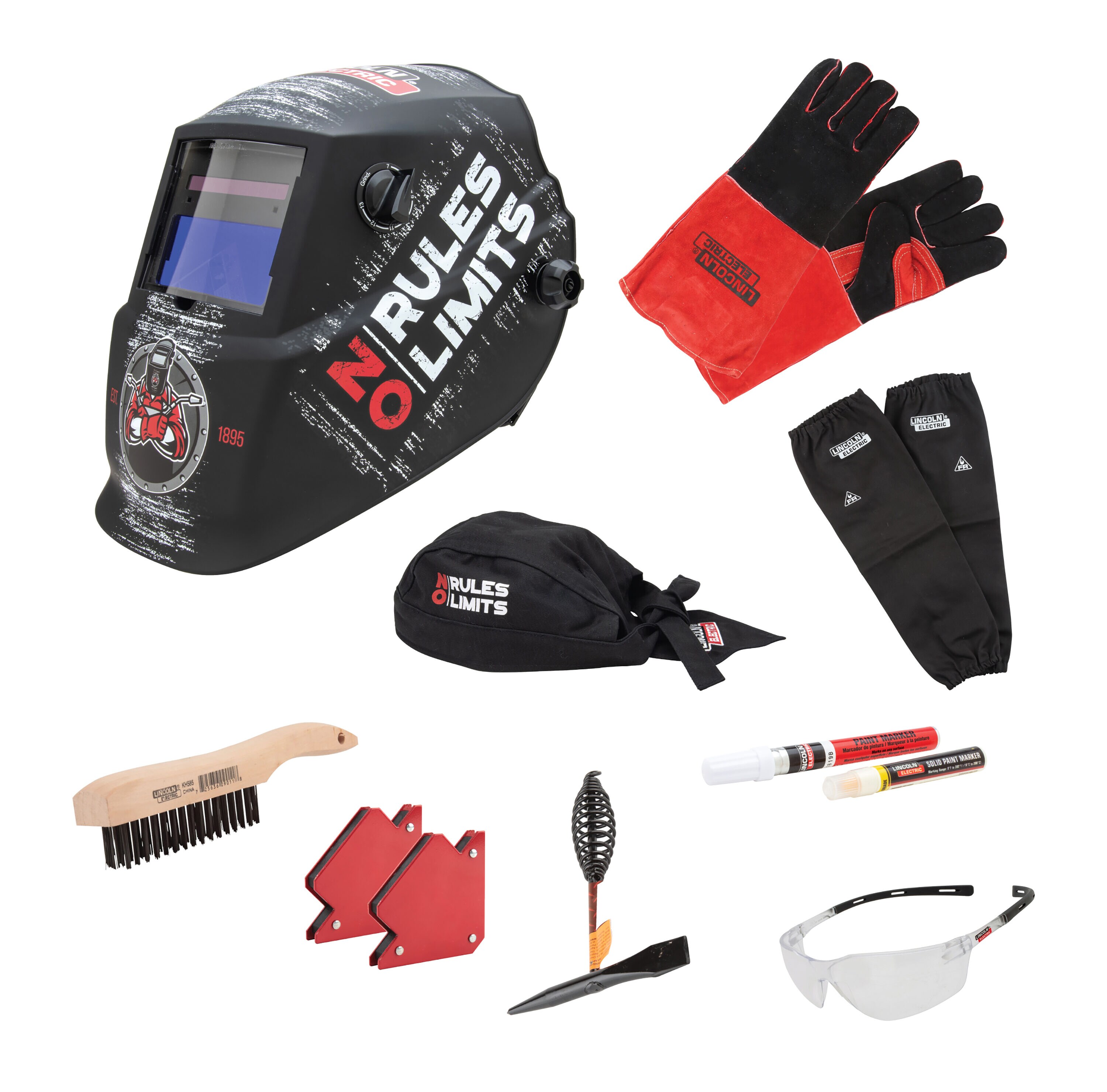 Lincoln Electric No Rules No Limits Welding Helmet Kit withAccessories