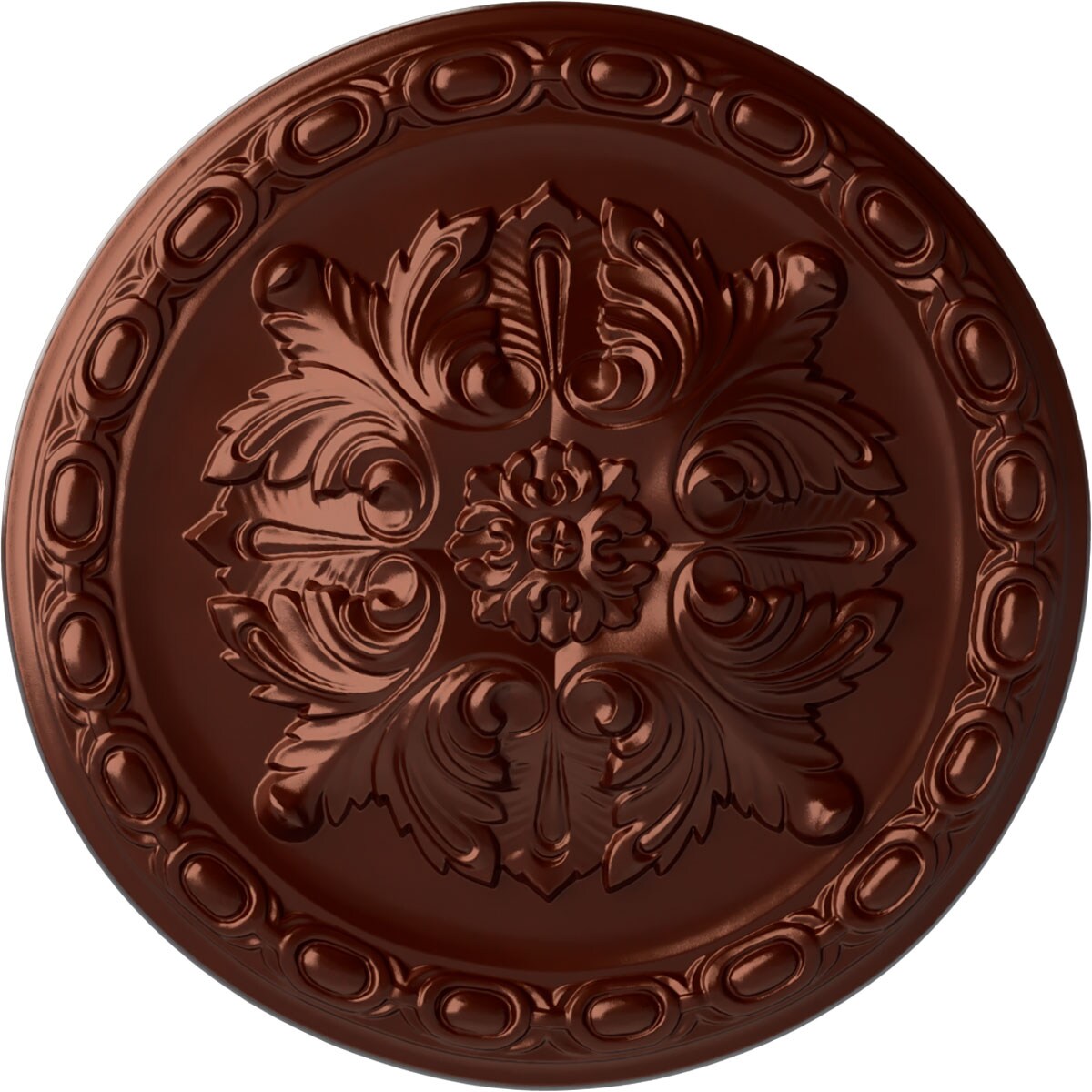 Ekena Millwork CM12STACS Stockport 11.75-in W x 11.75-in L Painted Antique Copper Polyurethane Whole Ceiling Medallion