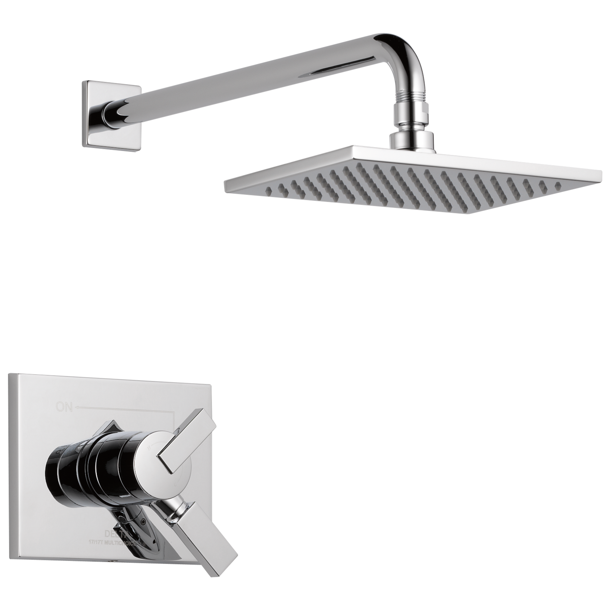 Delta T17253 Vero Chrome 2-handle Single function 8.656-in Square Shower Faucet
