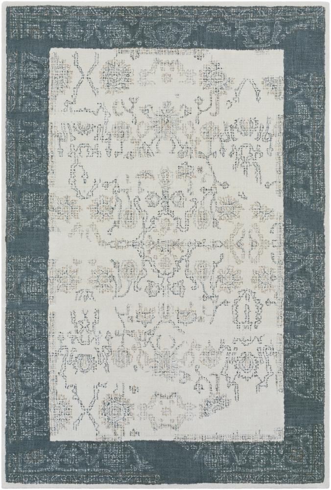 Surya CIS1000-576 Christie 5 X 8 (ft) Wool Navy Border Vintage Area Rug