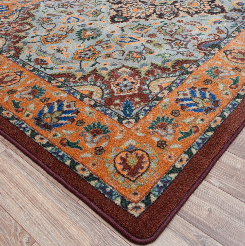 3' x 4' Badillo Multi Color Traditional Rectangle Nylon Area Rug