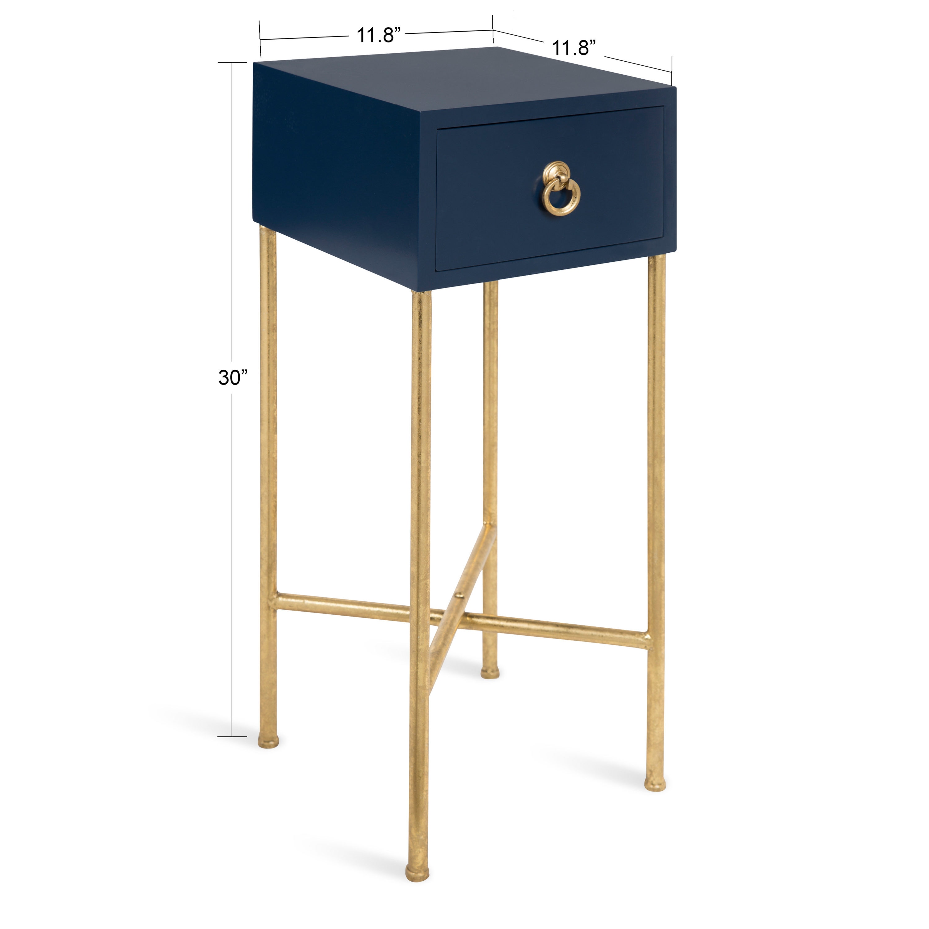 navy gold side table