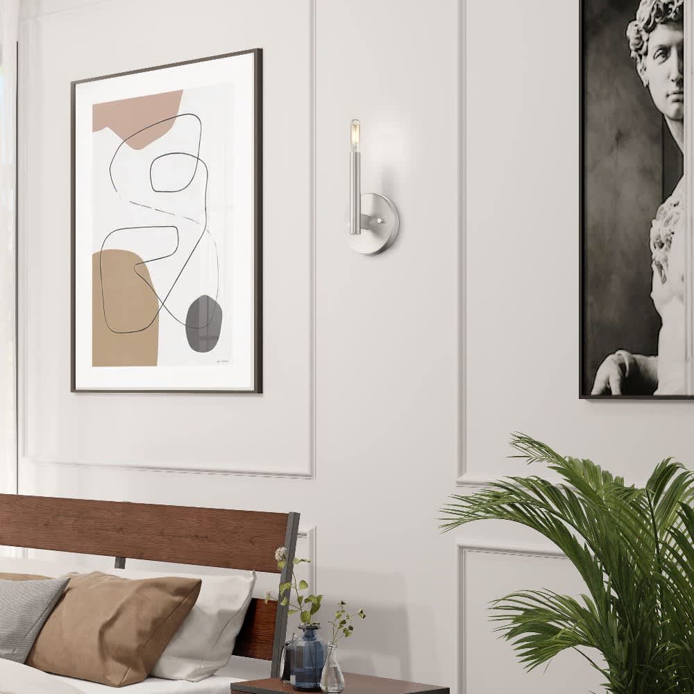Livex Lighting Copenhagen Brushed Nickel 1 - Light Wall Light - Hardwired Electric Incandescent Fixture