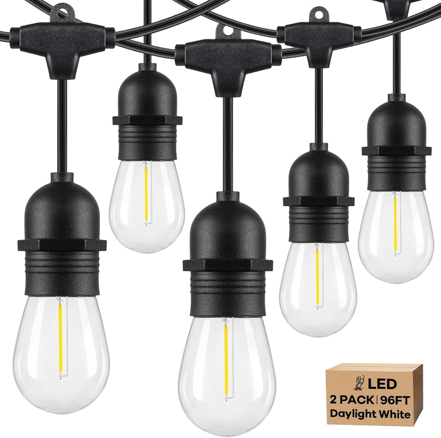 Nordic Hygge B0B1Q26B97 2-Pack 96FT Outdoor String Lights