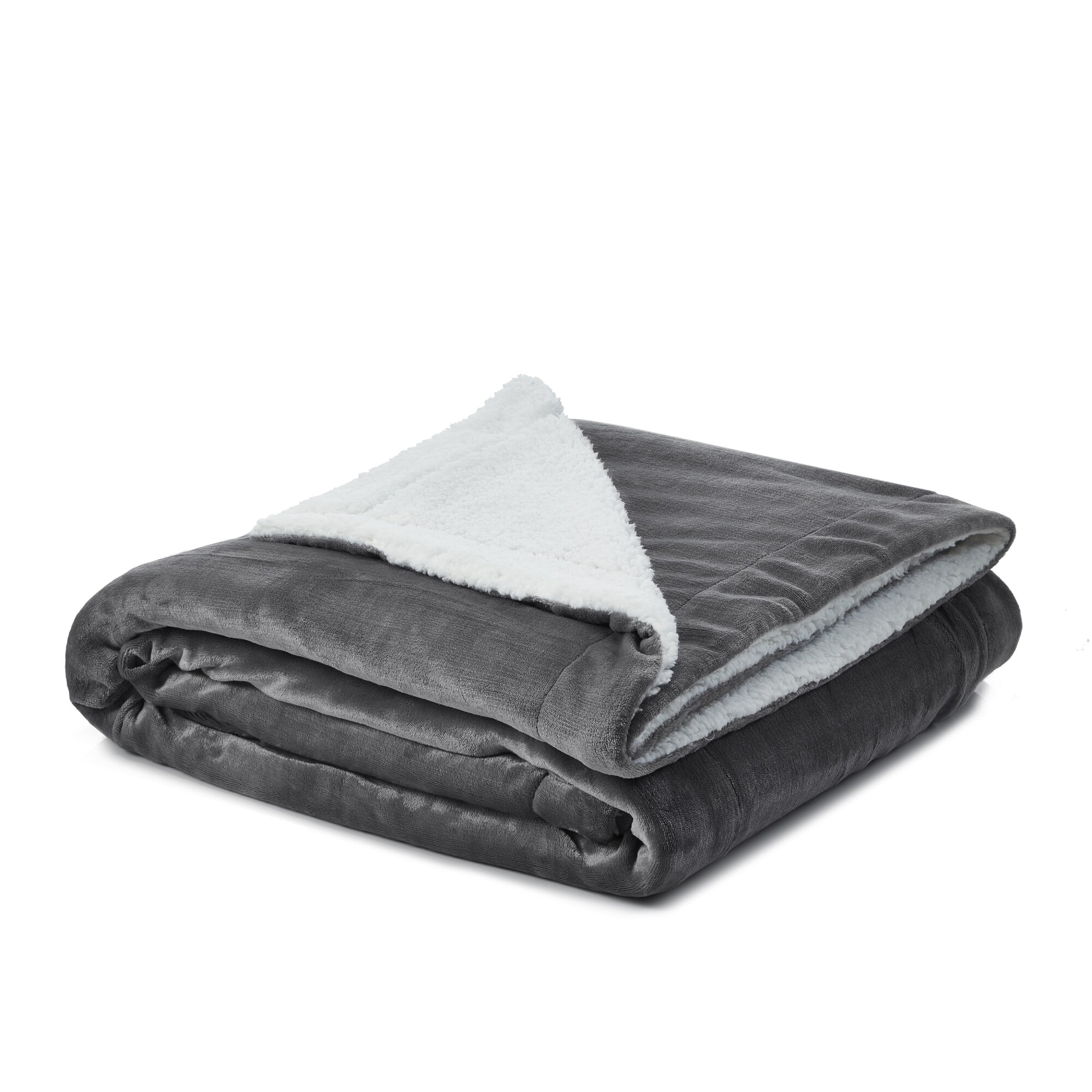 Cozy Tyme B173-20DGQ-LS Orville Dark Grey 90-in x 90-in Polyester Blanket