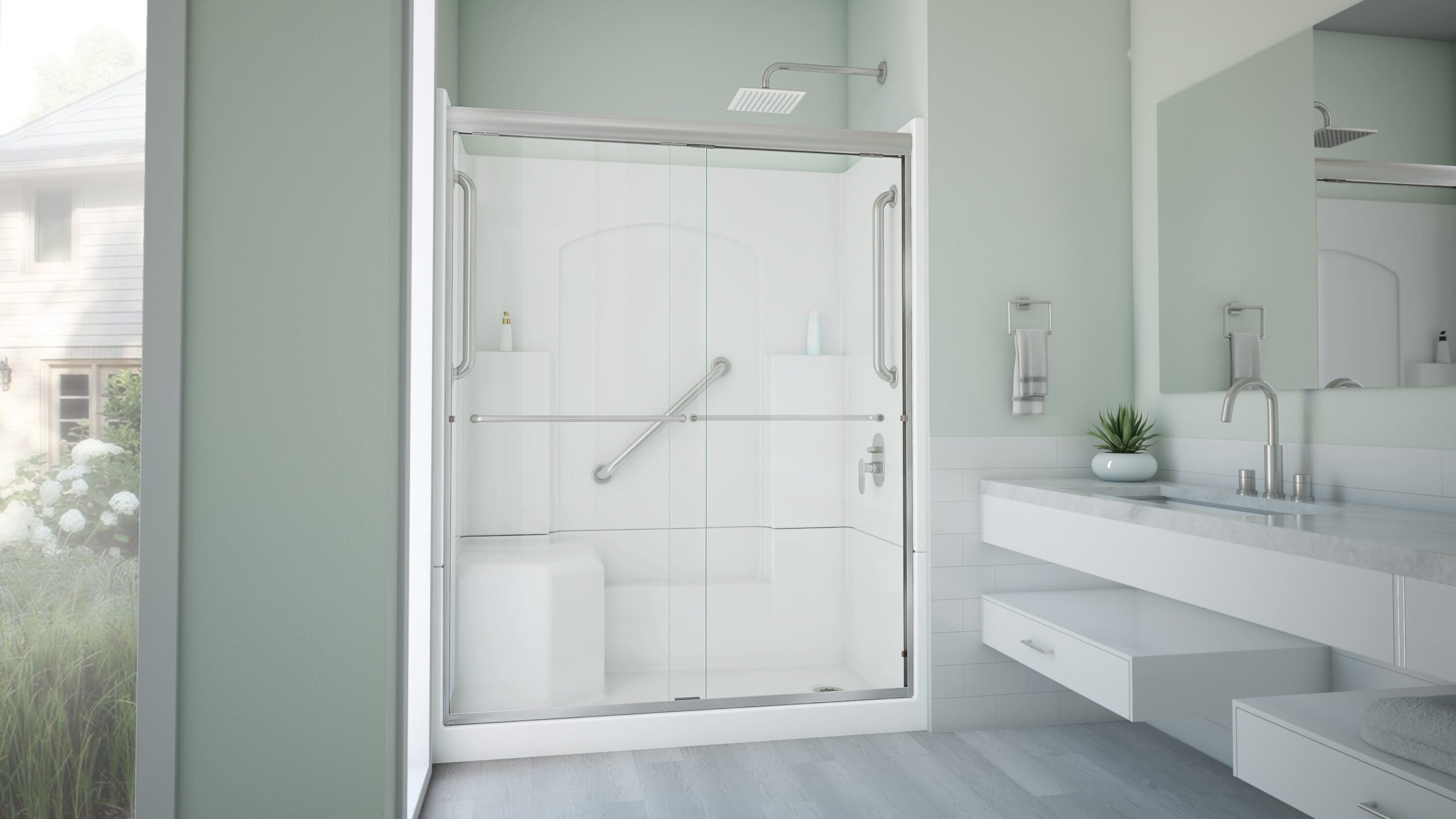 Laurel Mountain L3260SH1S4PLWB1 Alcove-Shower-Kit - View #9