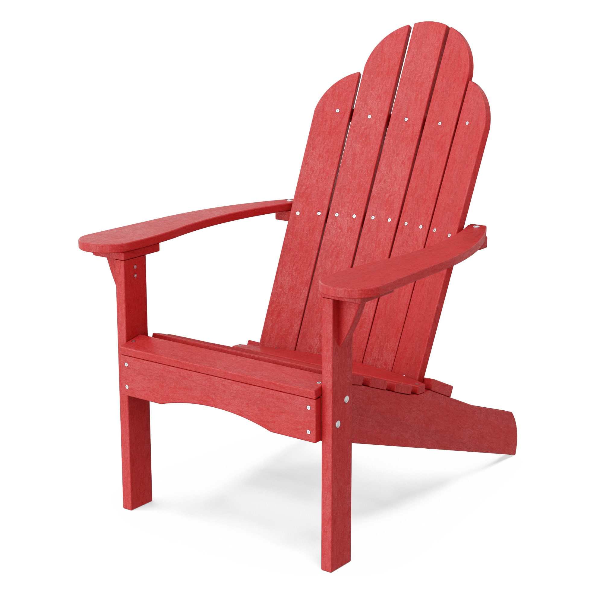 Wildridge LCC-214-CR Classic Cardinal Red HDPE Frame Stationary Adirondack Chair with Slat Seat