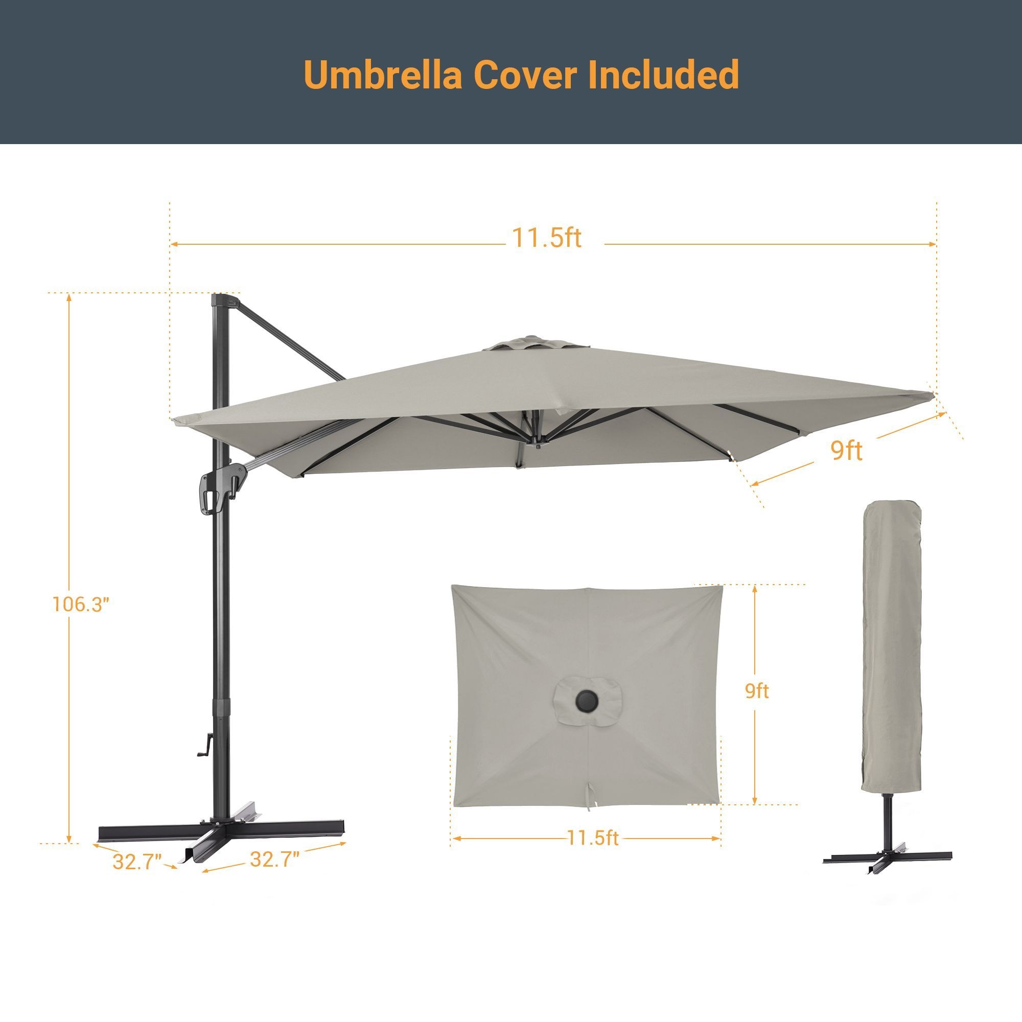 Sonkuki SD-NB2735-GY Umbrellas-2 - View #2