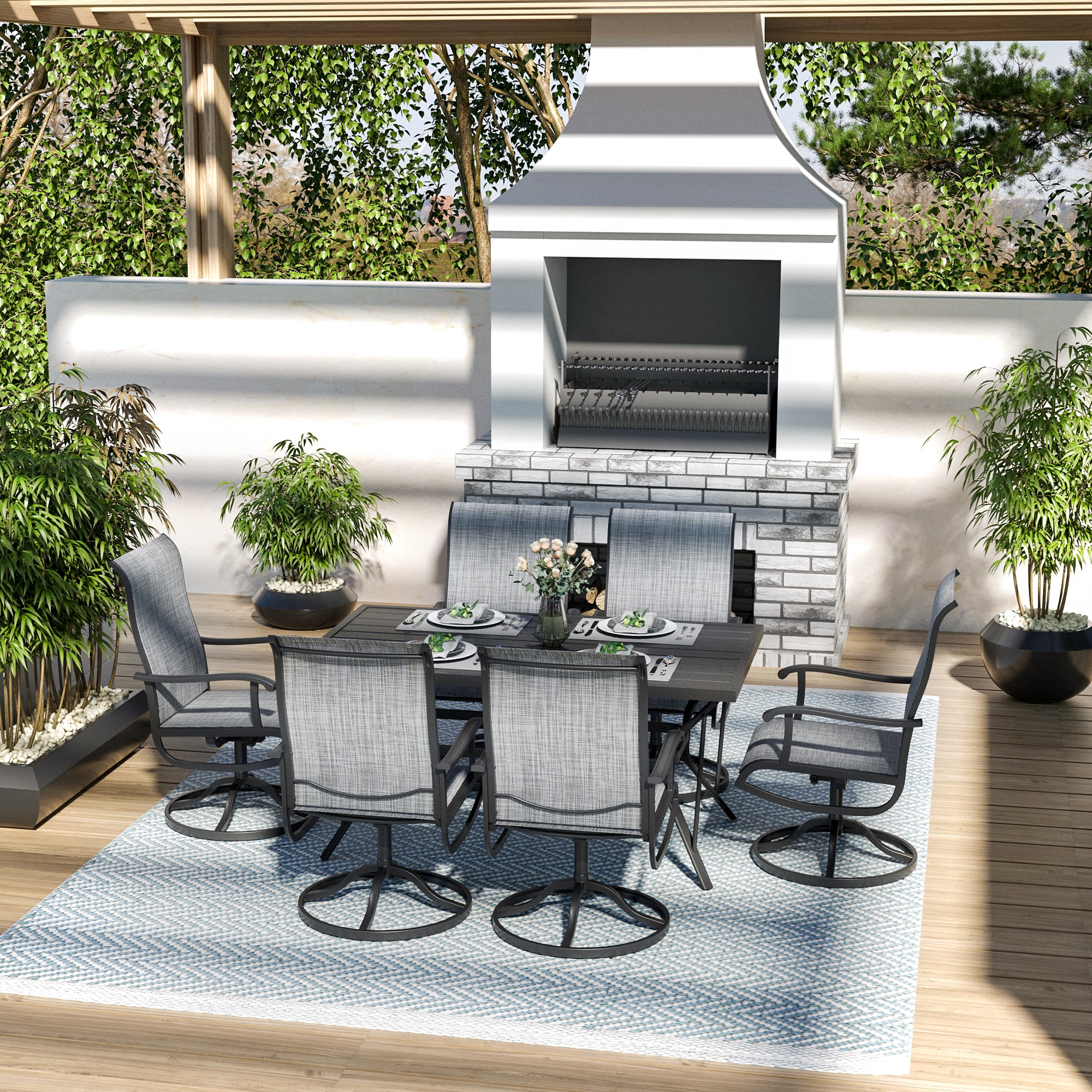 PamaPic TS-CZ-ZY-7JT-G-WL1 Patio-Dining-Sets - View #2