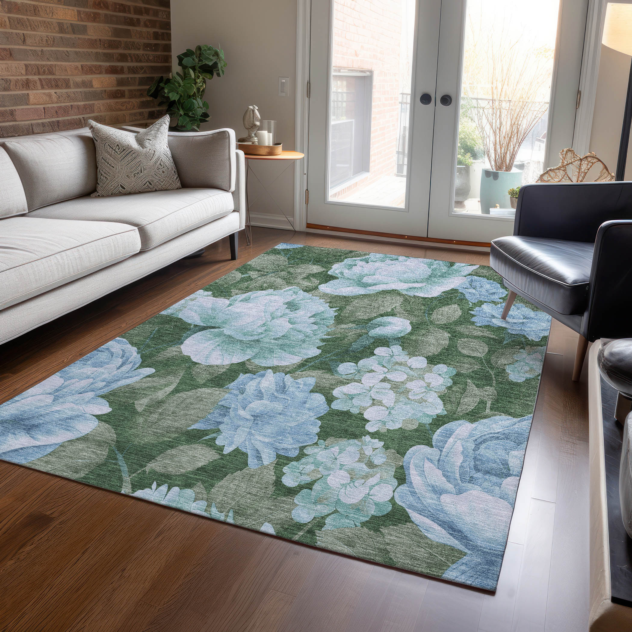 Addison Rugs ACN1566SK30X46 Chantille ACN1566SK 2 x 3 (ft) Polyester Sky Rectangular Indoor/Outdoor Geometric Machine washable Area rug