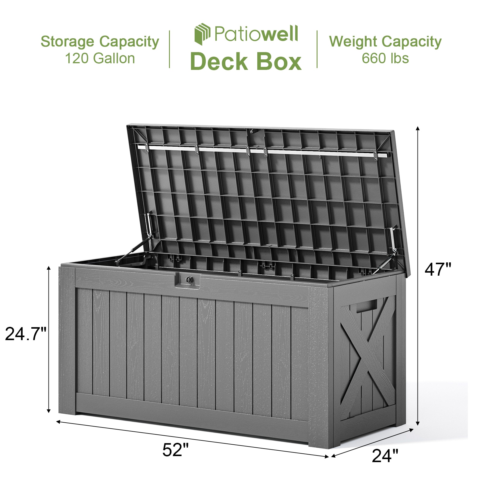 Patiowell WES-PSB24-0432A-DGY Deck-Boxes - View #9