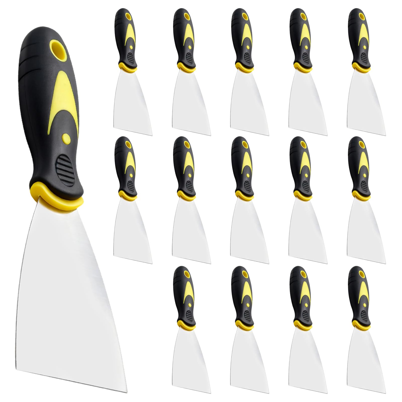 Phyfalip  15 Pack 3 Inch Putty Knives Heavy Duty Stainless Steel Scraper for Drywall Repair Plaster Scraping Wallpaper Removal