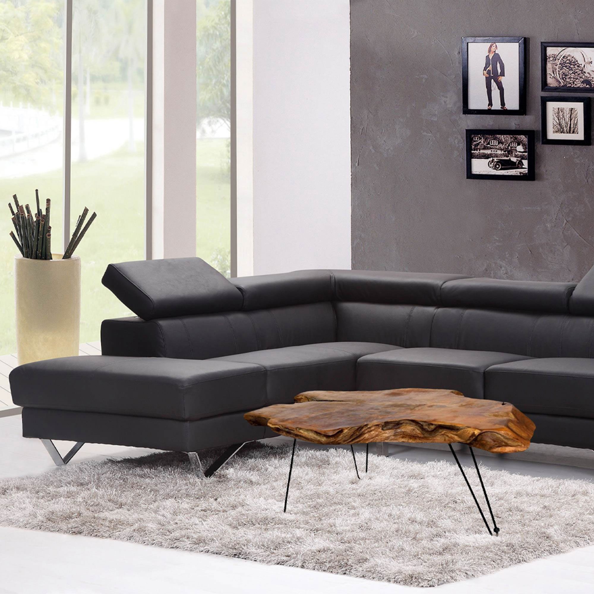 StyleCraft Home Collection StyleCraft Natural Wood Edge Teak Coffee ...