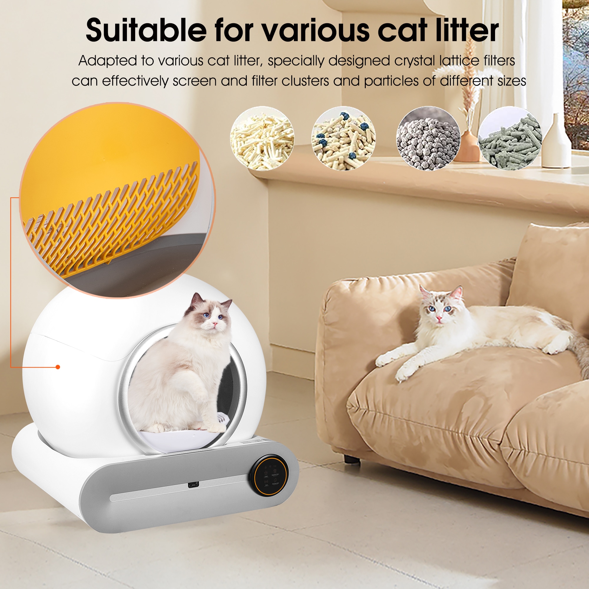 Kahomvis KPS-QPW2-596 Cat-Litter-Box - View #7