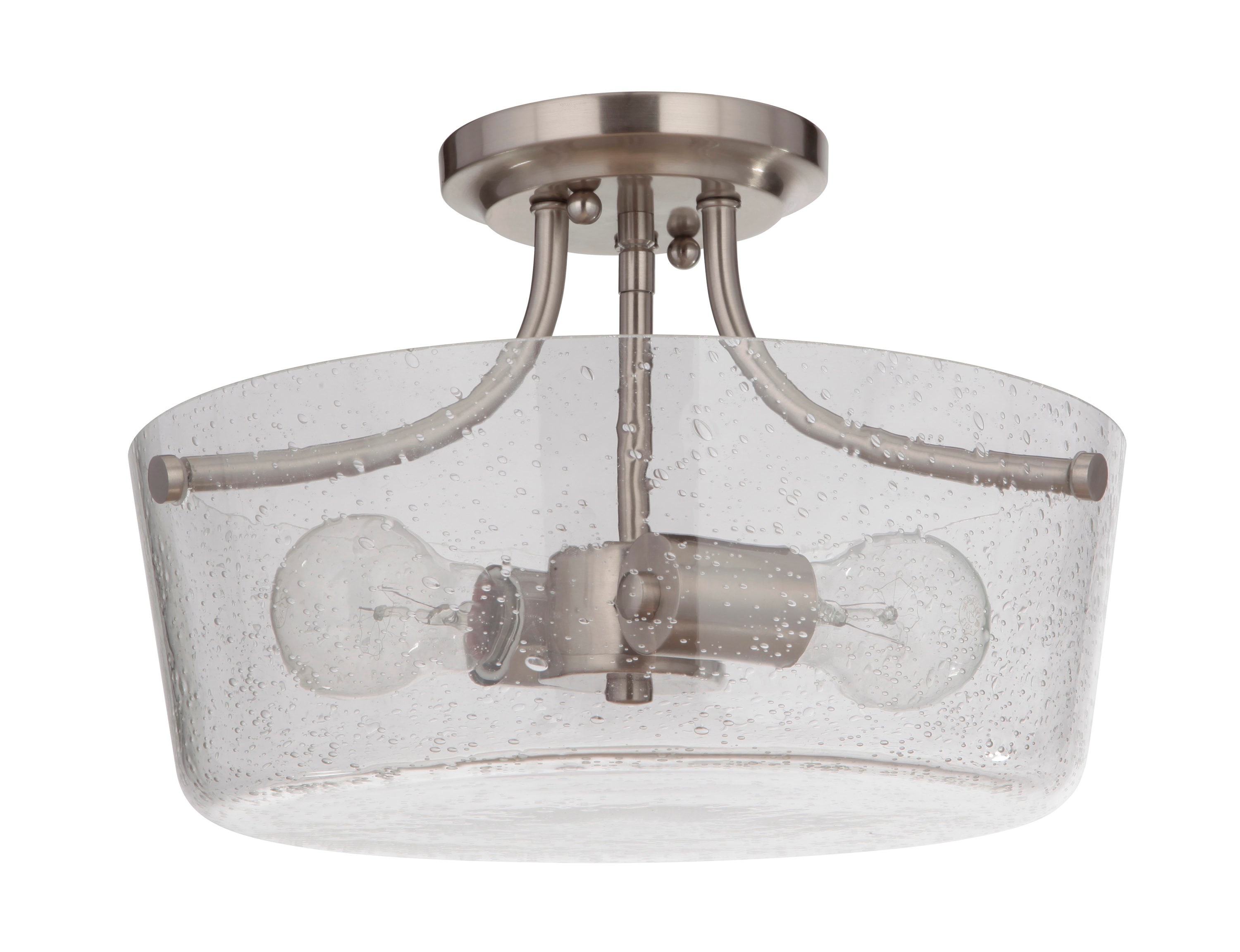 Craftmade Tyler 2 Light 13 In Brushed Nickel Semi Flush Mount Light 50252 Bnk At