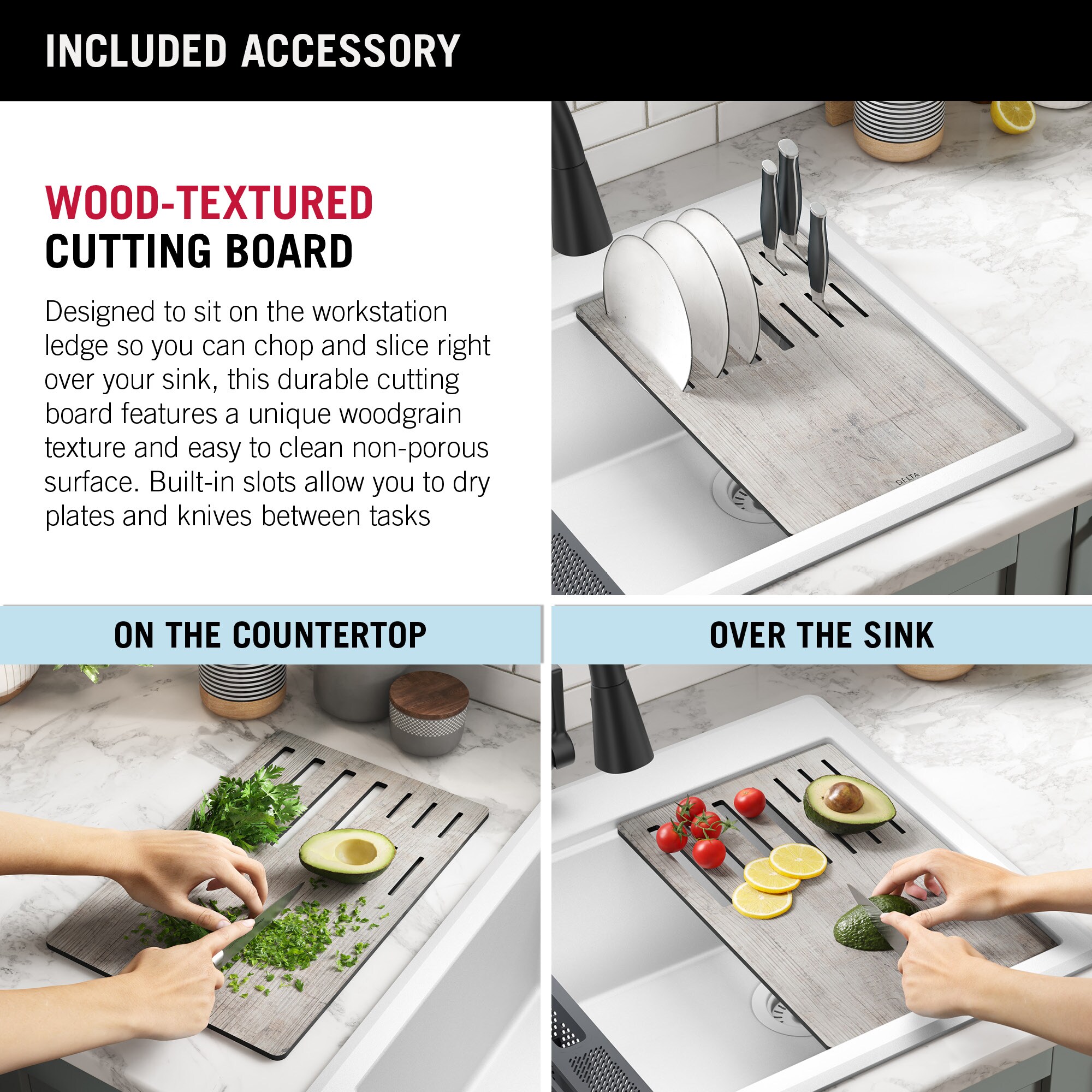 The Only Cutting Board & Food Prep Area Built-in next to your sink – Link Cutting  Boards and Kitchen Workstations