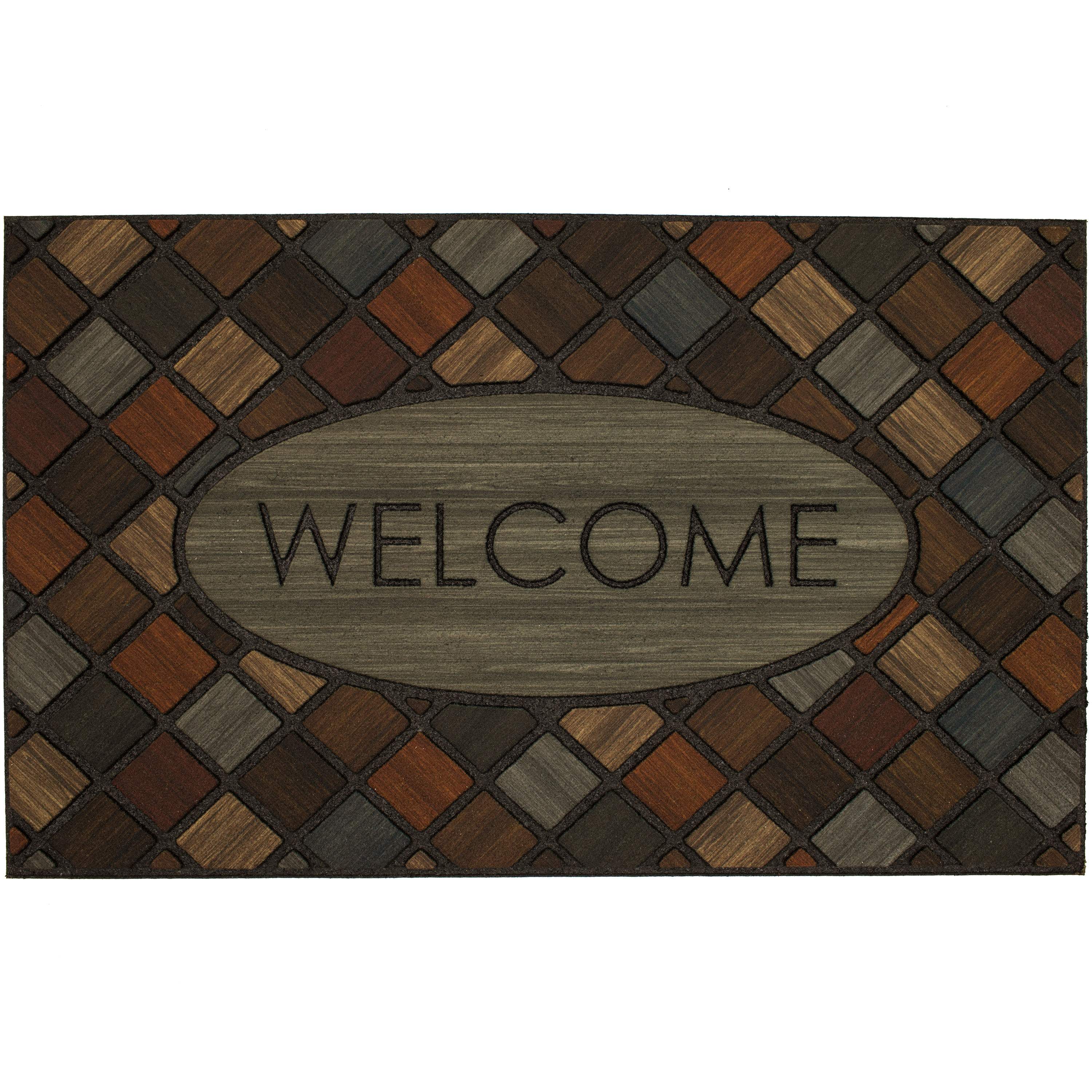 Mohawk Home 4888 17995 018030 1-1/2-ft x 2-1/2-ft Marquetry Outdoor Decorative Door Mat