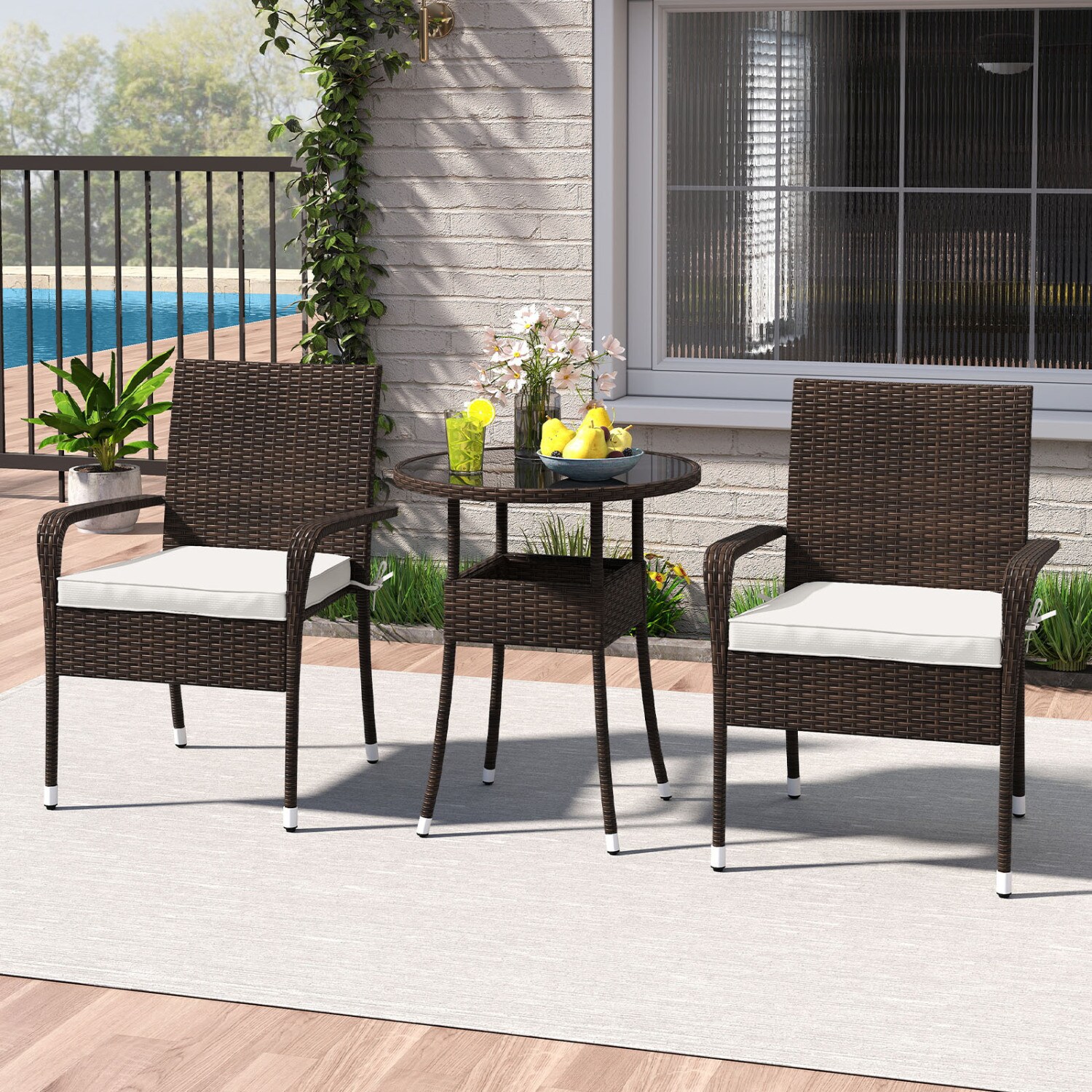 YERIVA P74552WHDH Patio-Conversation-Sets - View #2