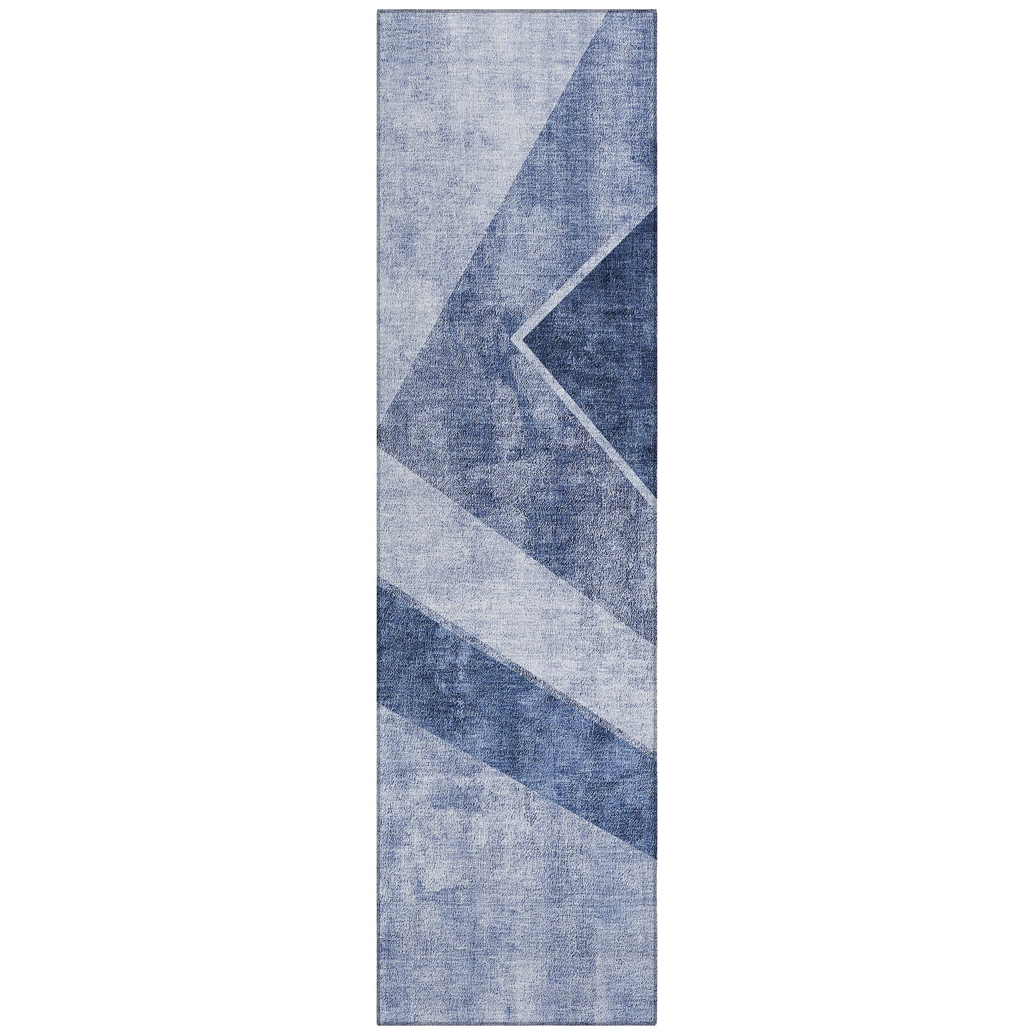 Addison Rugs ACN671BU2X8 Chantille ACN671BU 2 x 7 (ft) Polyester Blue Rectangular Indoor/Outdoor Geometric Machine washable Runner rug