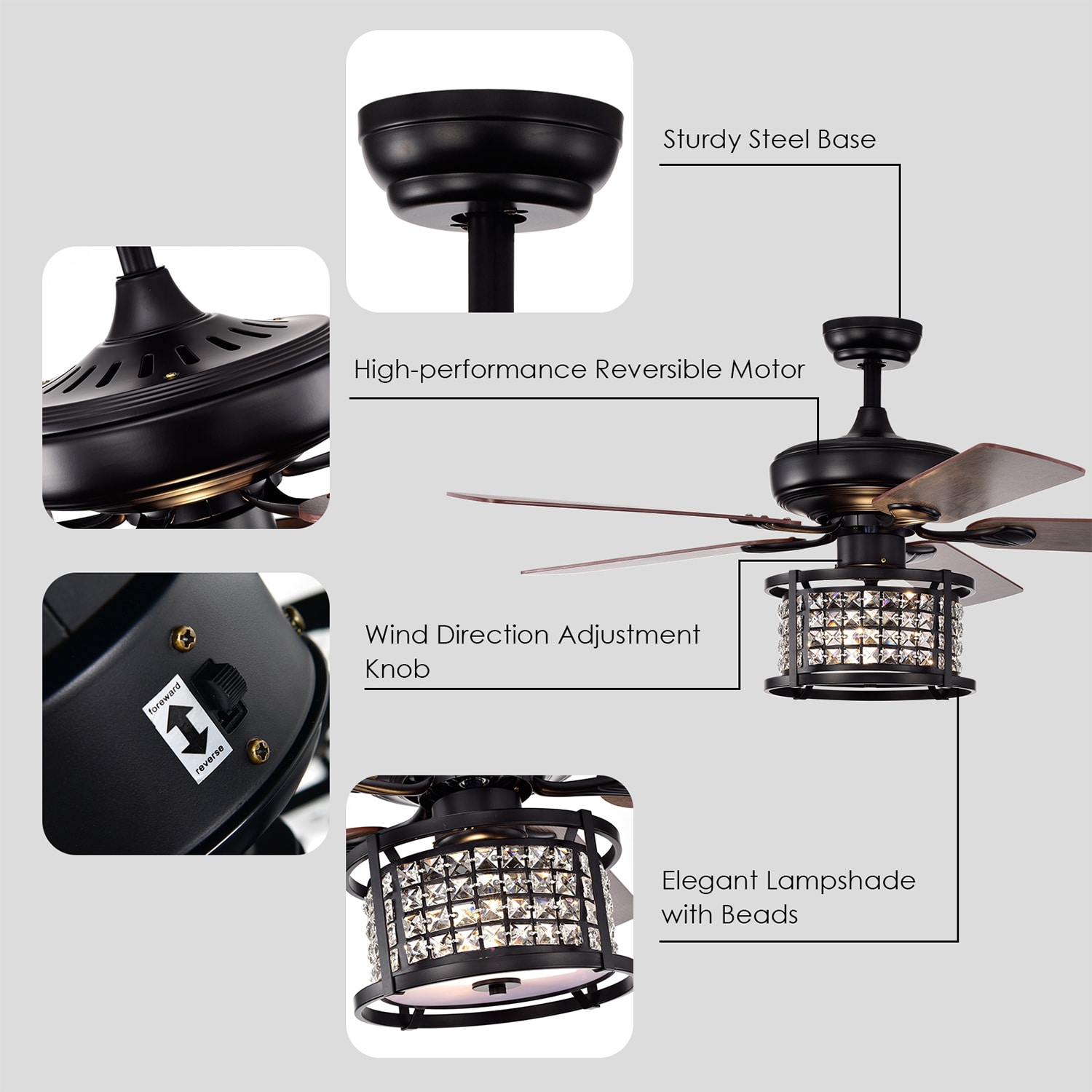 WELLFOR CHY-CF052USBK Ceiling-Fans - View #7