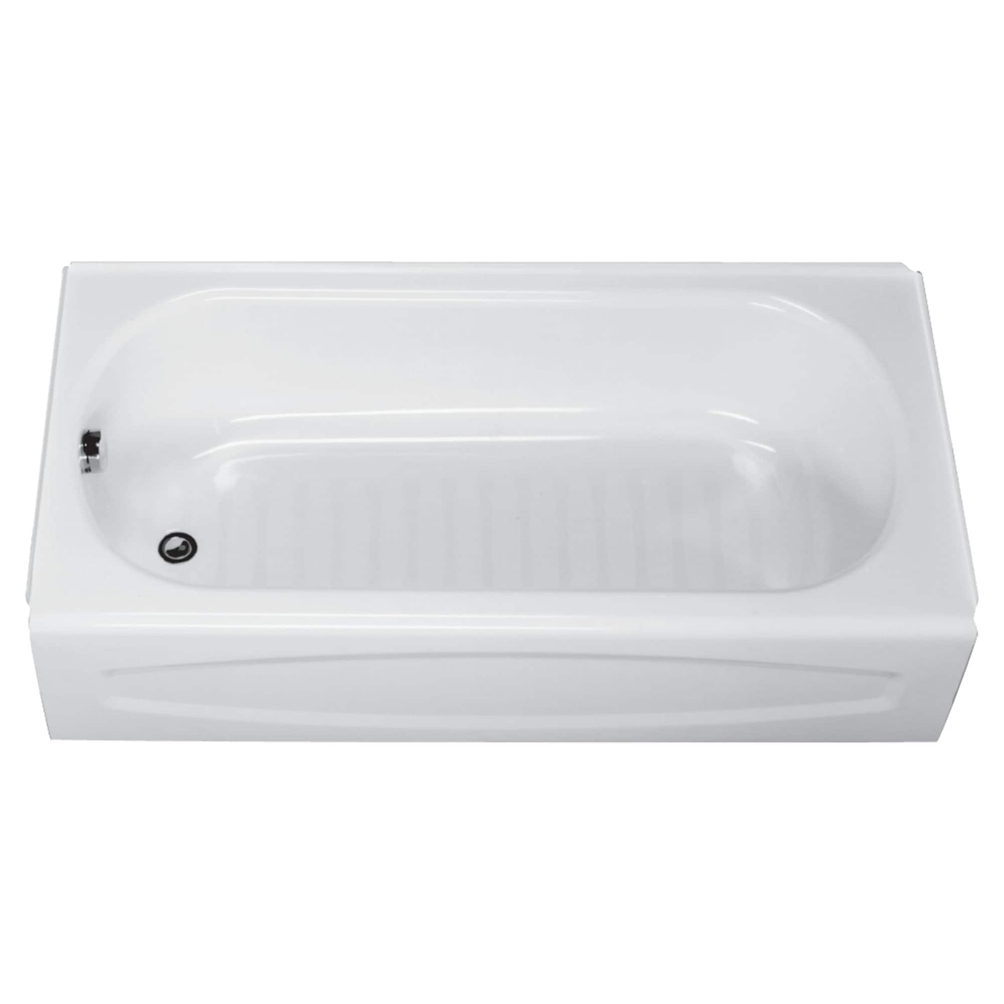 American Standard 0255212.020 New Salem 30-in x 60-in White Porcelain enameled steel Rectangular Alcove Soaking bathtub ( Left Drain )
