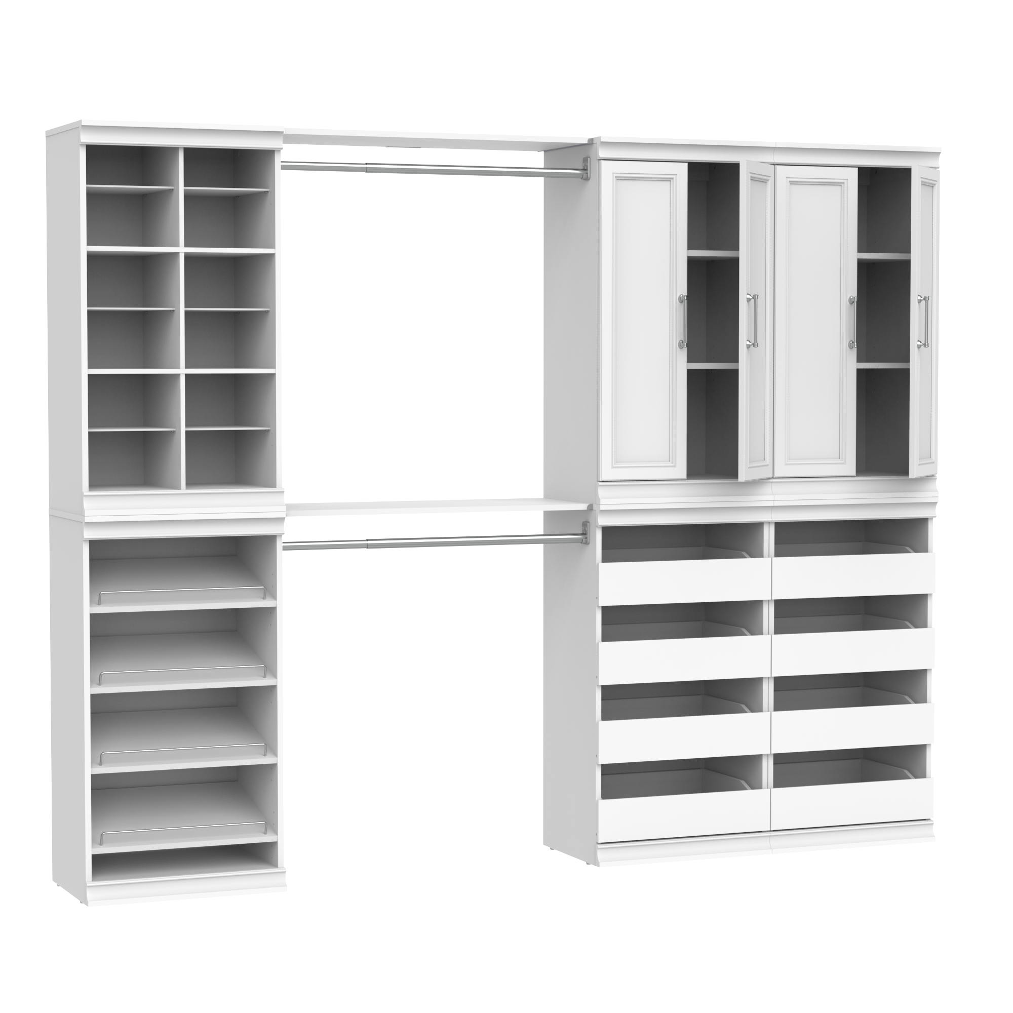 ClosetMaid 10000-04816 Modular Storage 8.35-ft to 8.35-ft W x 6.69-ft H White Solid Shelving Wood Closet System