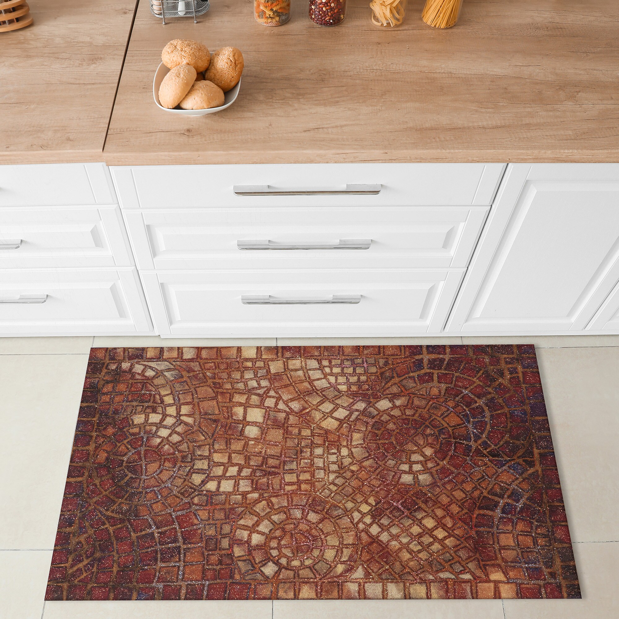 Liora Manne VHI23325724 Visions V 2 x 3 (ft) Polyester Red Rectangular Indoor/Outdoor Geometric Moroccan Area rug