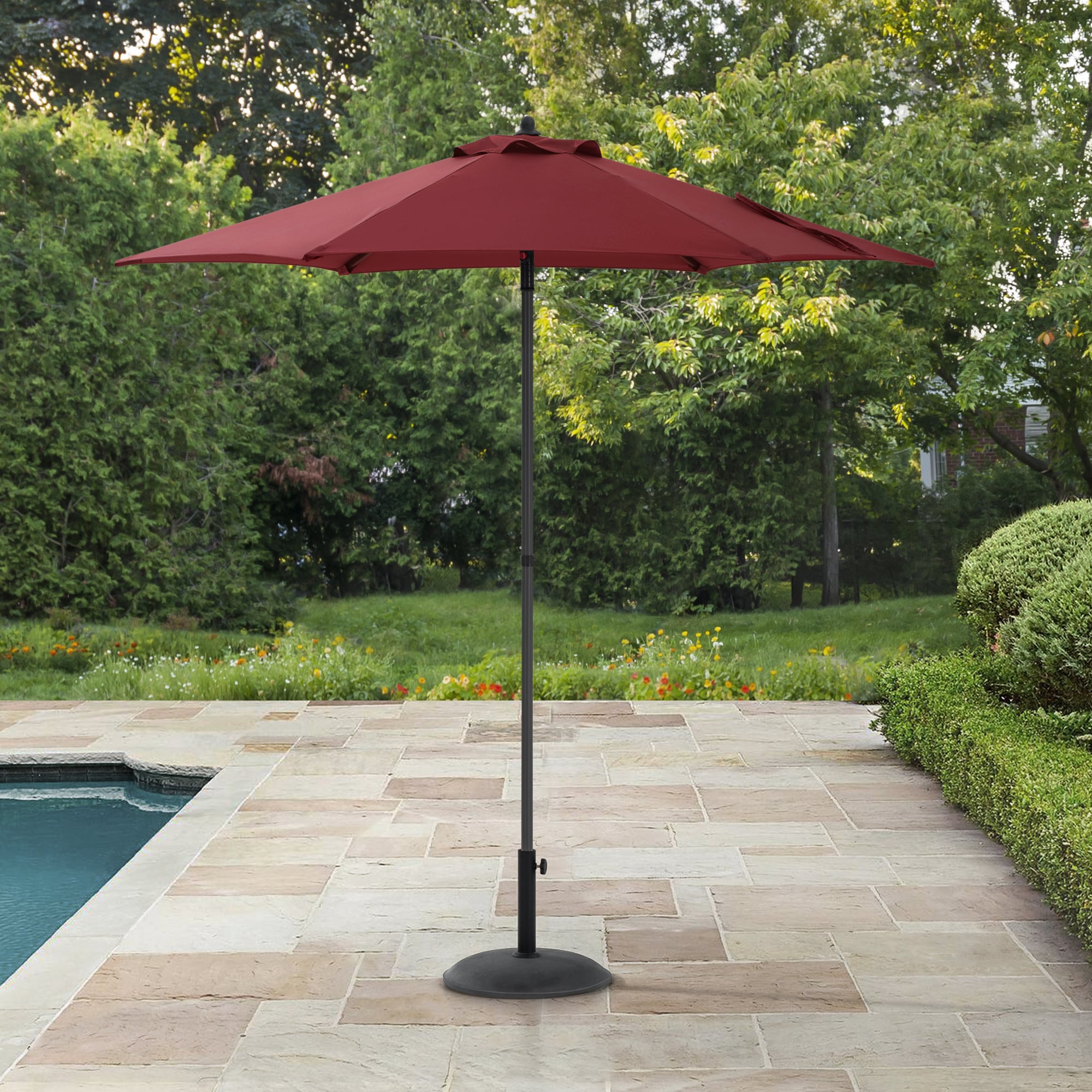 Sunjoy 7.2-ft Push-button Tilt Market Patio Umbrella in the Patio ...