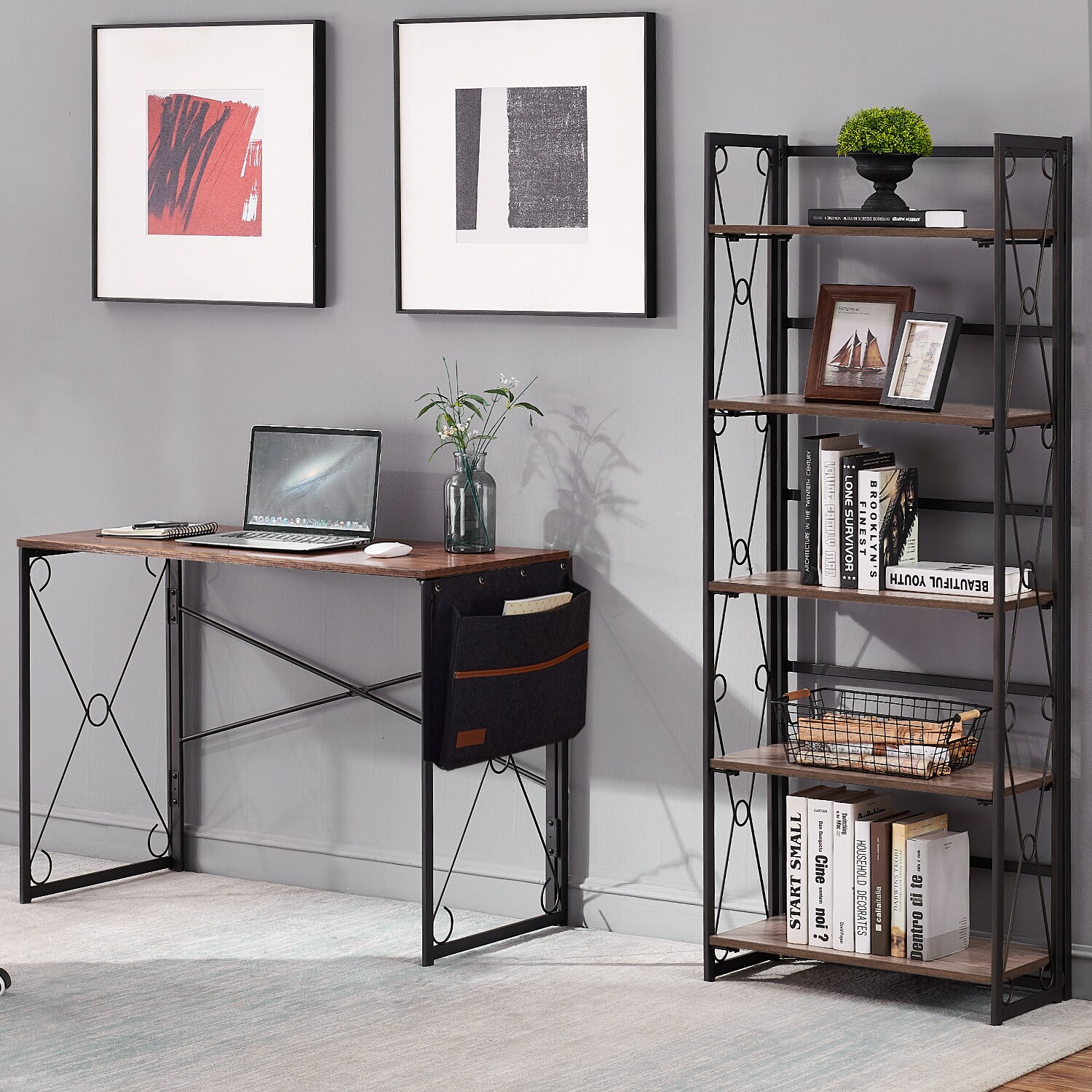 Vecelo LOE-XJM-B01-BRN bookcases - View #7