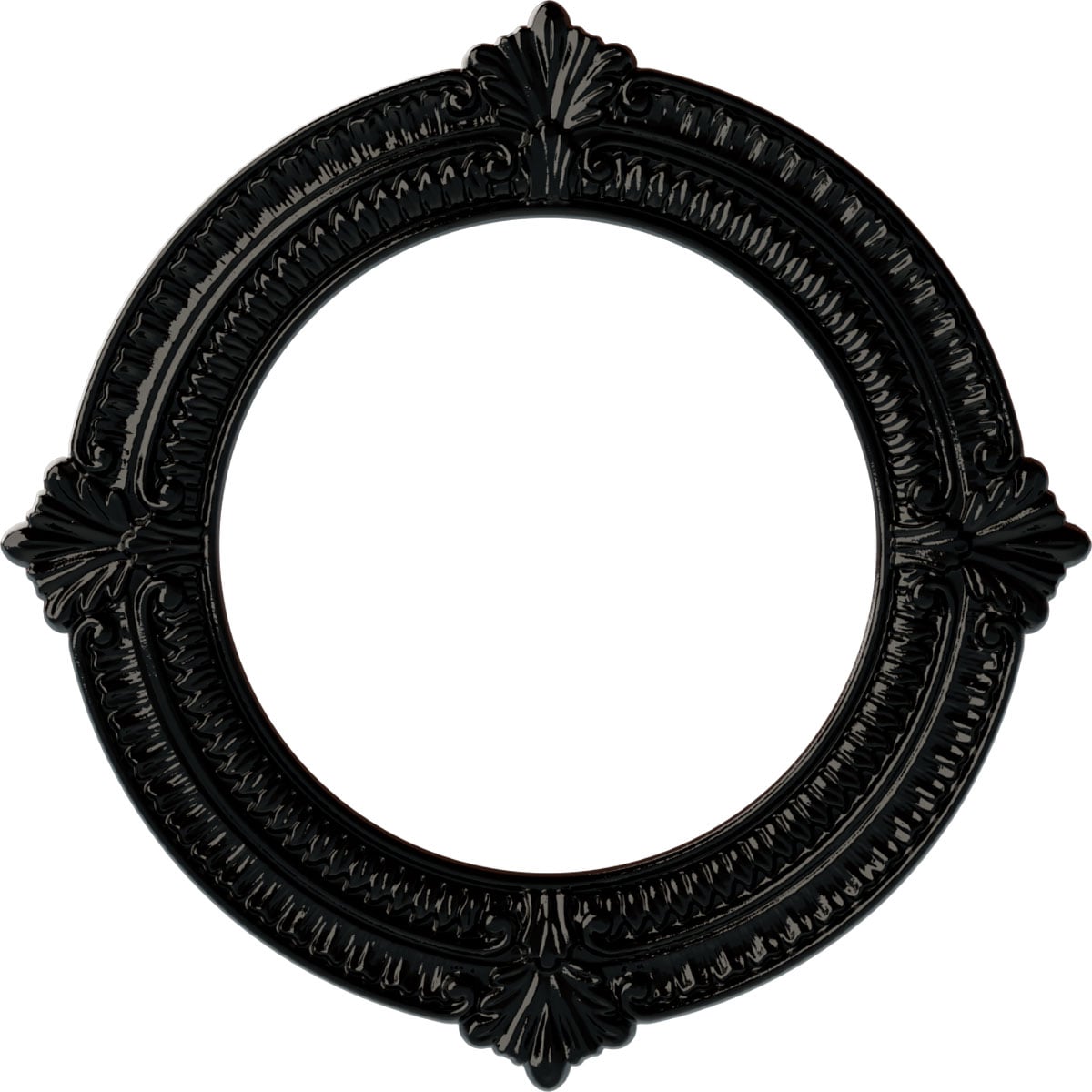 Ekena Millwork CM13BNBPS Benson 13.125-in W x 13.125-in L Painted Black Pearl Polyurethane Whole Ceiling Medallion