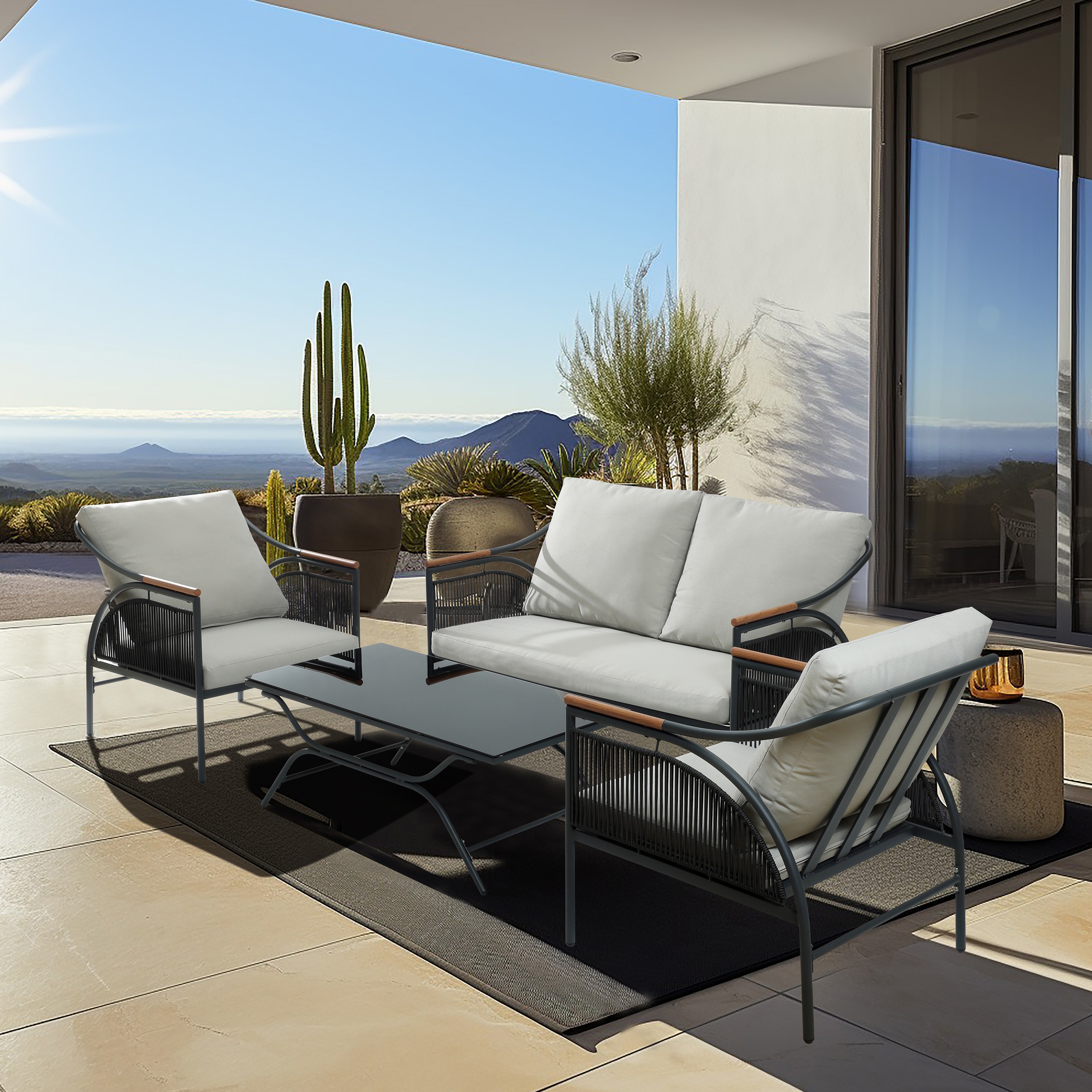 LuxenHome WHOF1914 Patio-Conversation-Sets - View #2