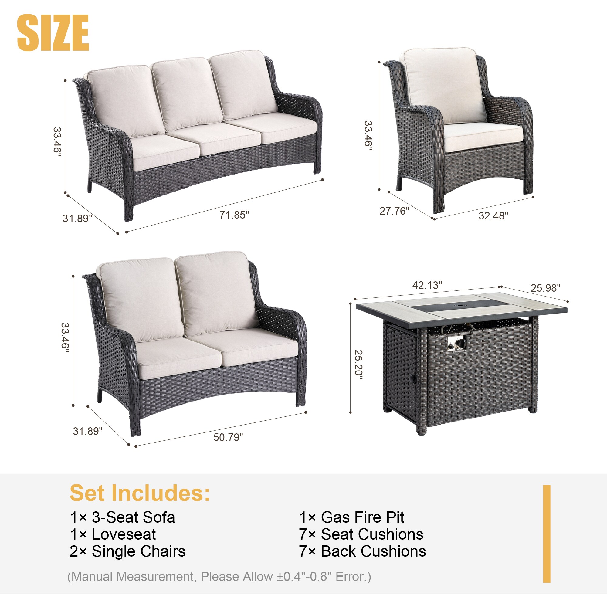 XIZZI XIXCTL6153-CFP Patio-Conversation-Sets - View #8