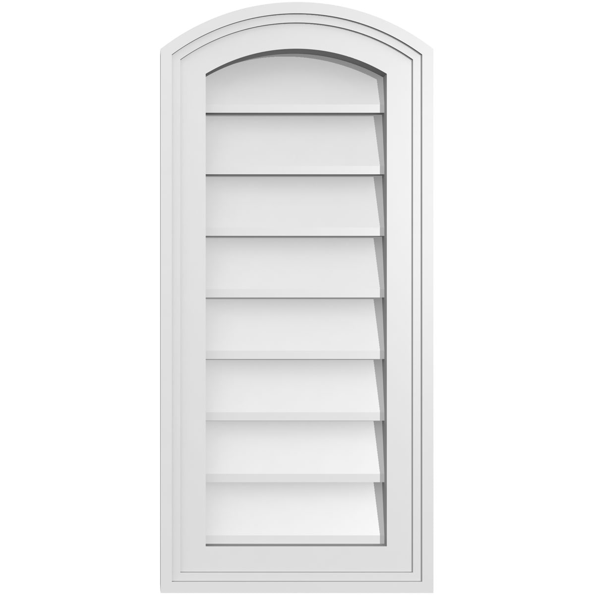 Ekena Millwork GVPAR12X2602SN 12-Inches x 26-Inches Off-white Round top PVC Gable Louver Vent