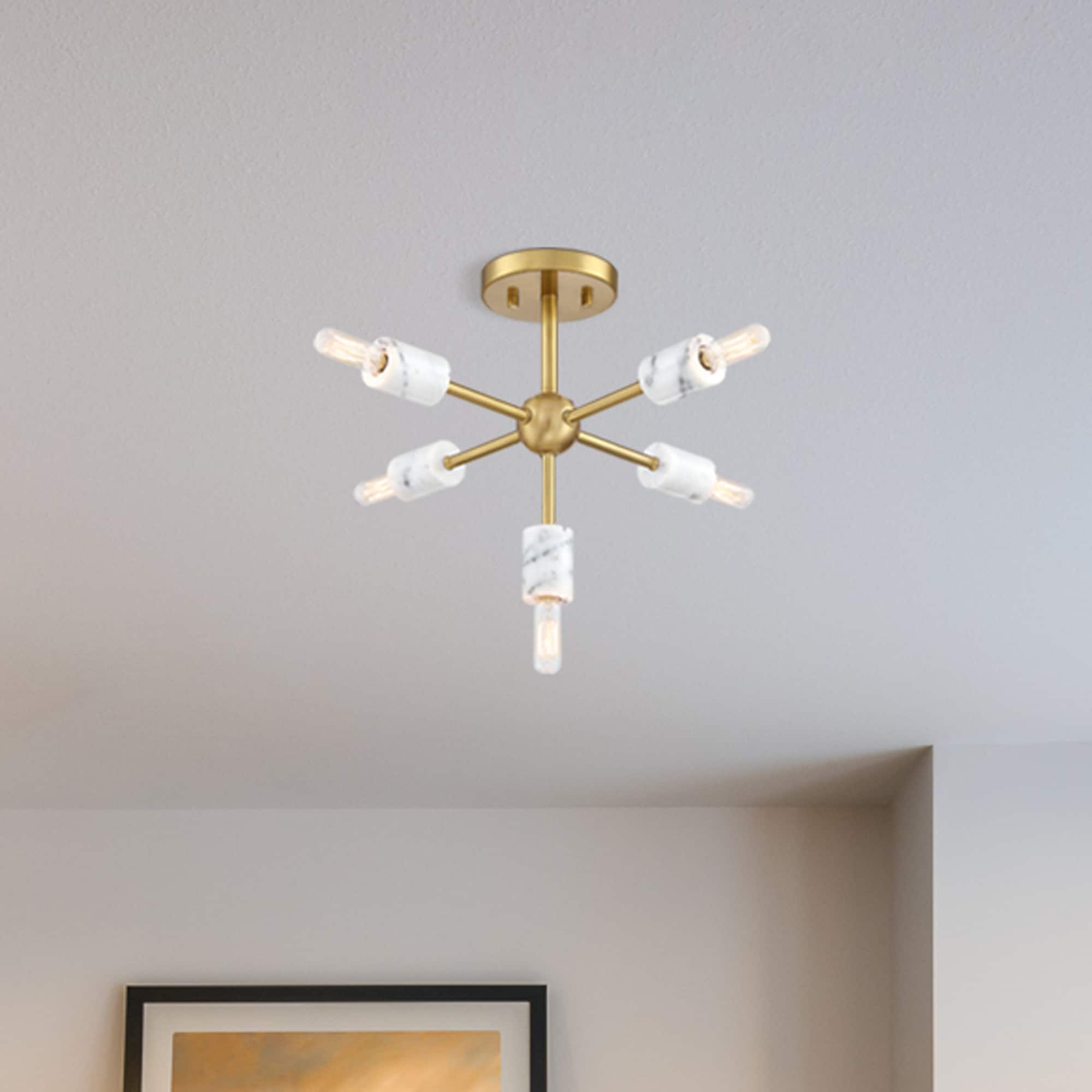 Designers Fountain D304C-SF-BG Star Dust 1 -Light 16.5-in Brushed Gold Semi Flush Mount Light