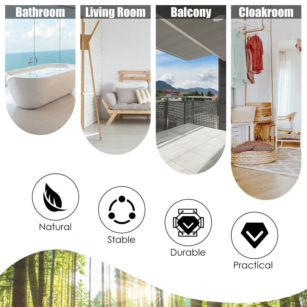 CASAINC WF-HYSN-65236WH Indoor-Privacy-Screens - View #2