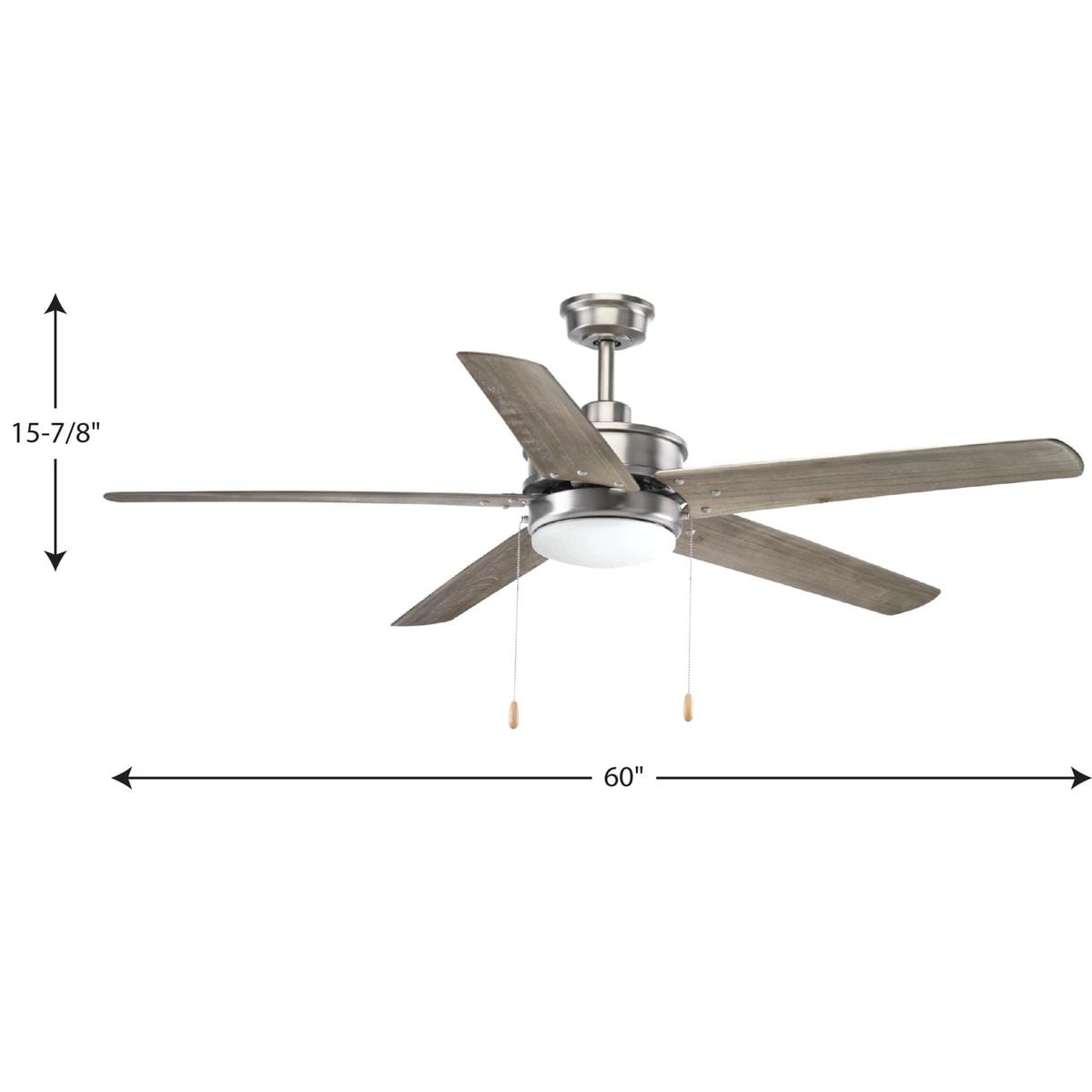 Whirl 60" Antique Nickel Ceiling Fan with LED Light and Remote